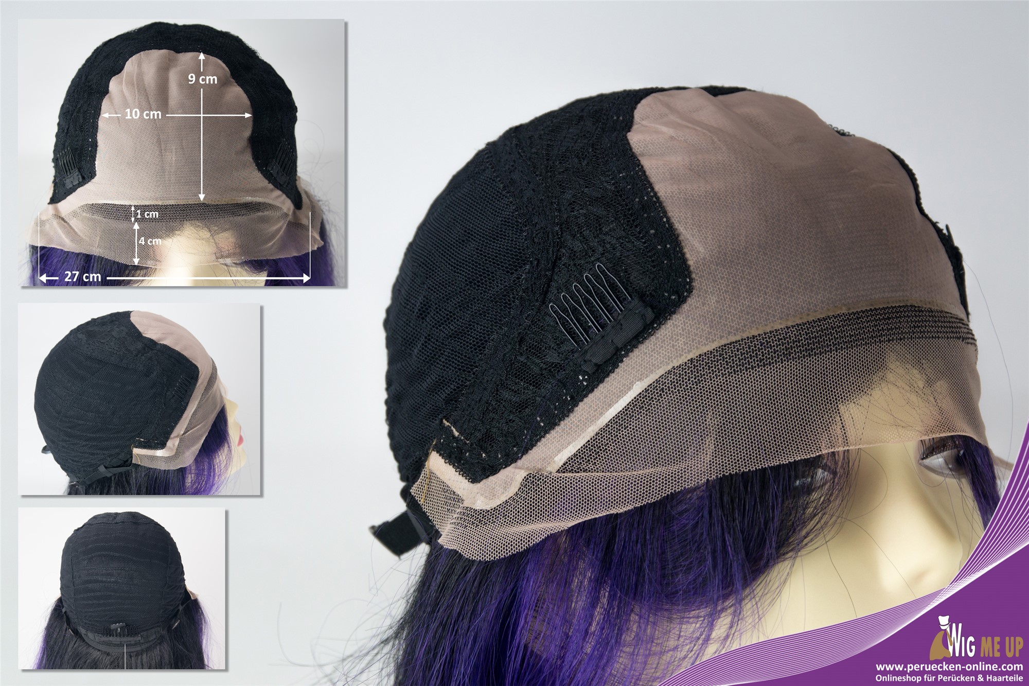Lady wig lace front monofilament very long sleek ombre black purple 81382+10P-MF, view 5, WIG ME UP: Your Perücken Online Shop Quality Wigs, Ladies, dark purple-velvet black mix, straight, very long
