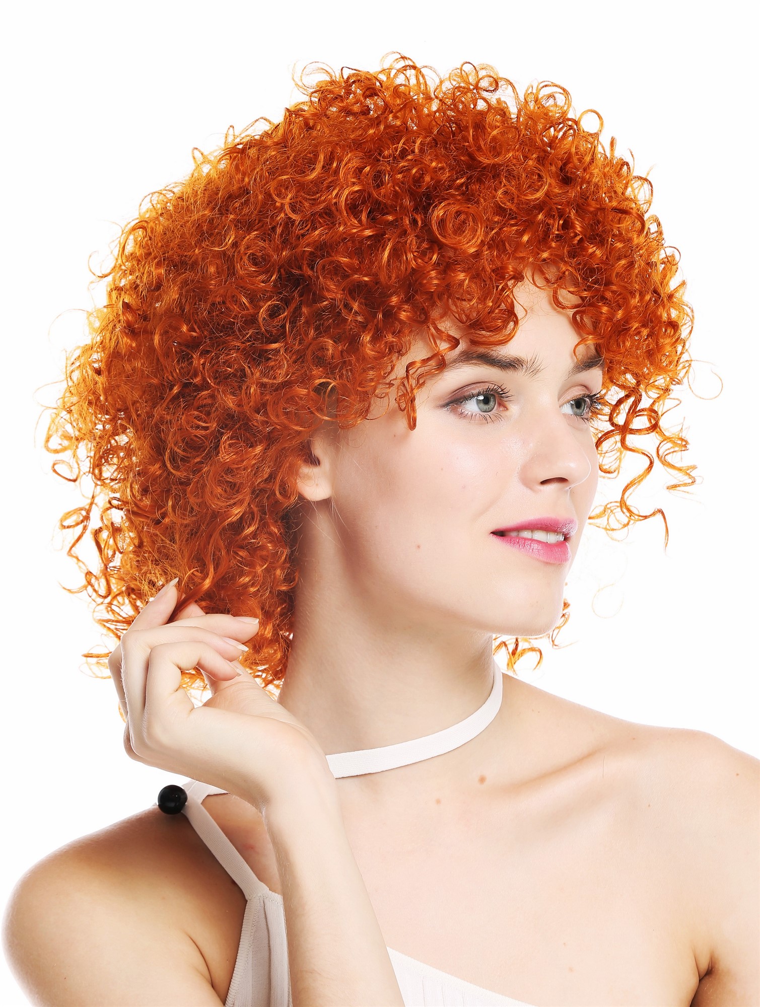 Quality Wigs, Ladies, orange-red, curled, short