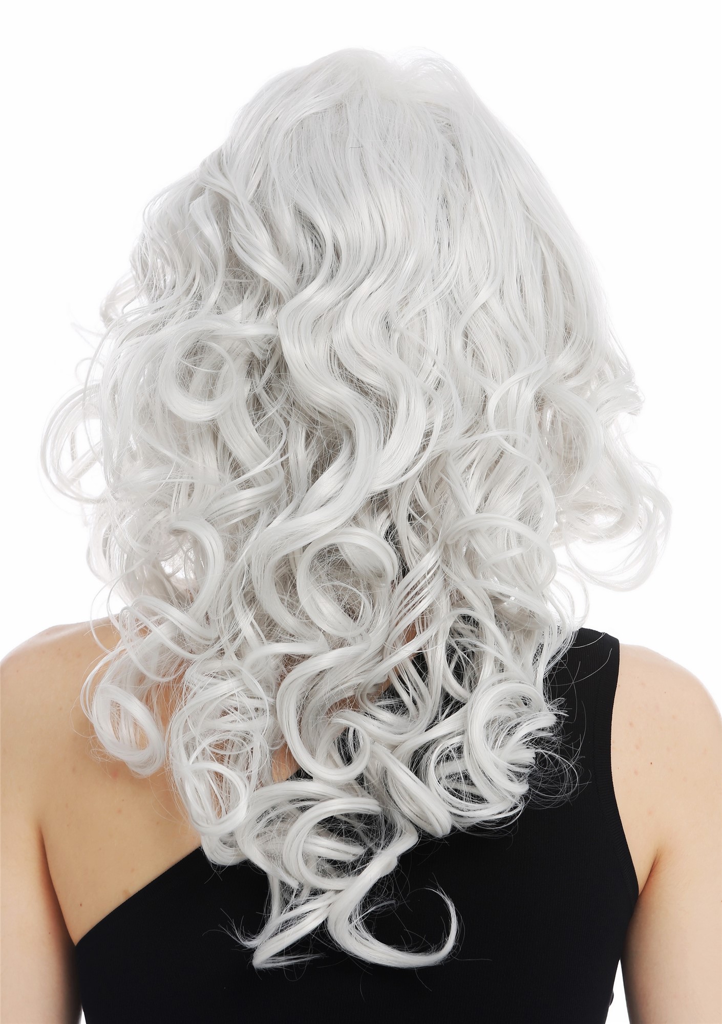 Lady wig long voluminous backcombed 80's pop diva light grey gray WL-3010, view 6, WIG ME UP: Your Perücken Online Shop Quality Wigs, Ladies, light gray, curled, shoulder-length