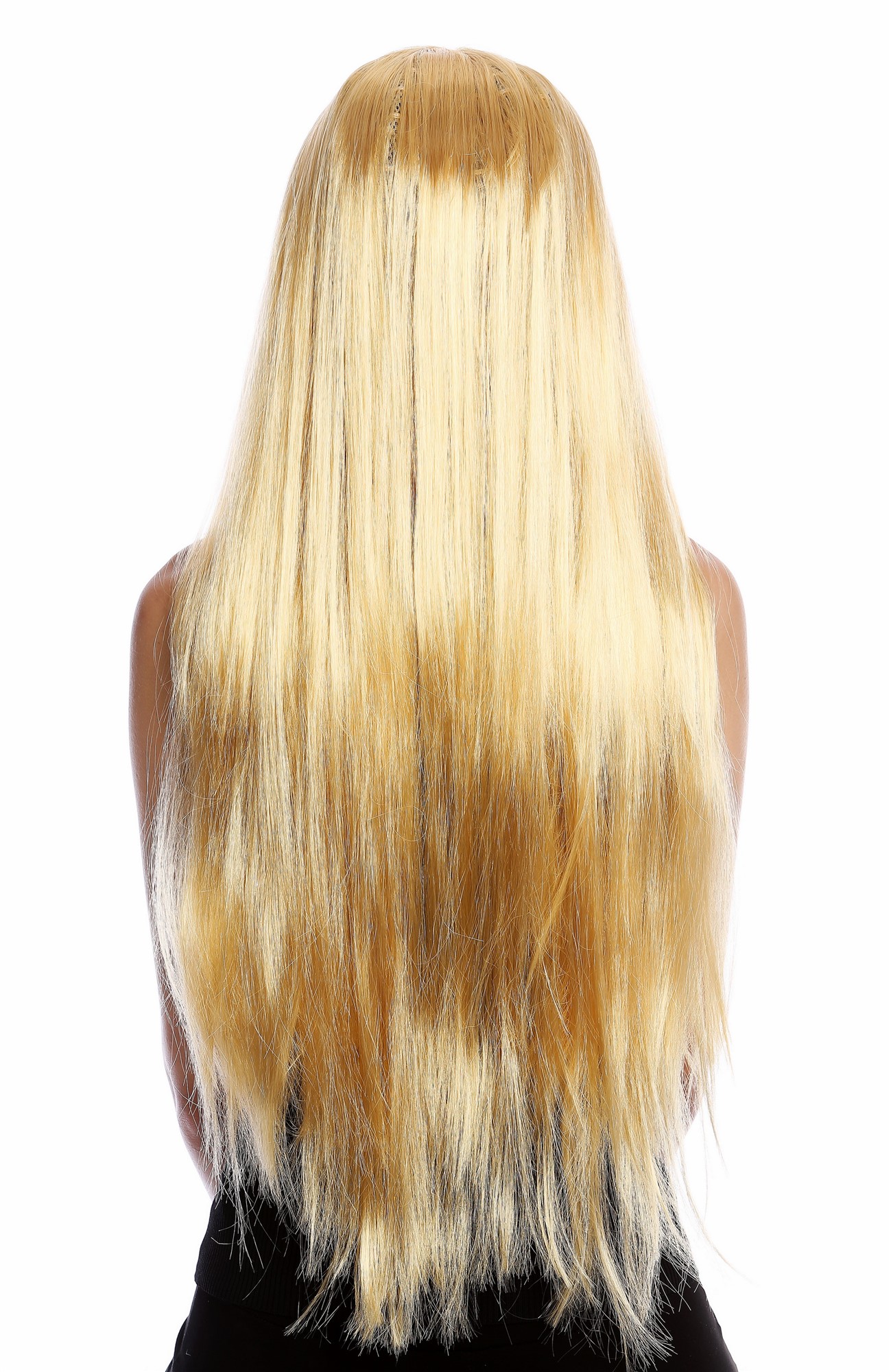 günstige Party Perücke, Perücke Sehr Lang Mittelscheitel glatt Blond TH46-P03, Ansicht 4, WIG ME UP: Ihr Perücken Online Shop glatte Party Perücke Blond sehr lange Haare Unisex