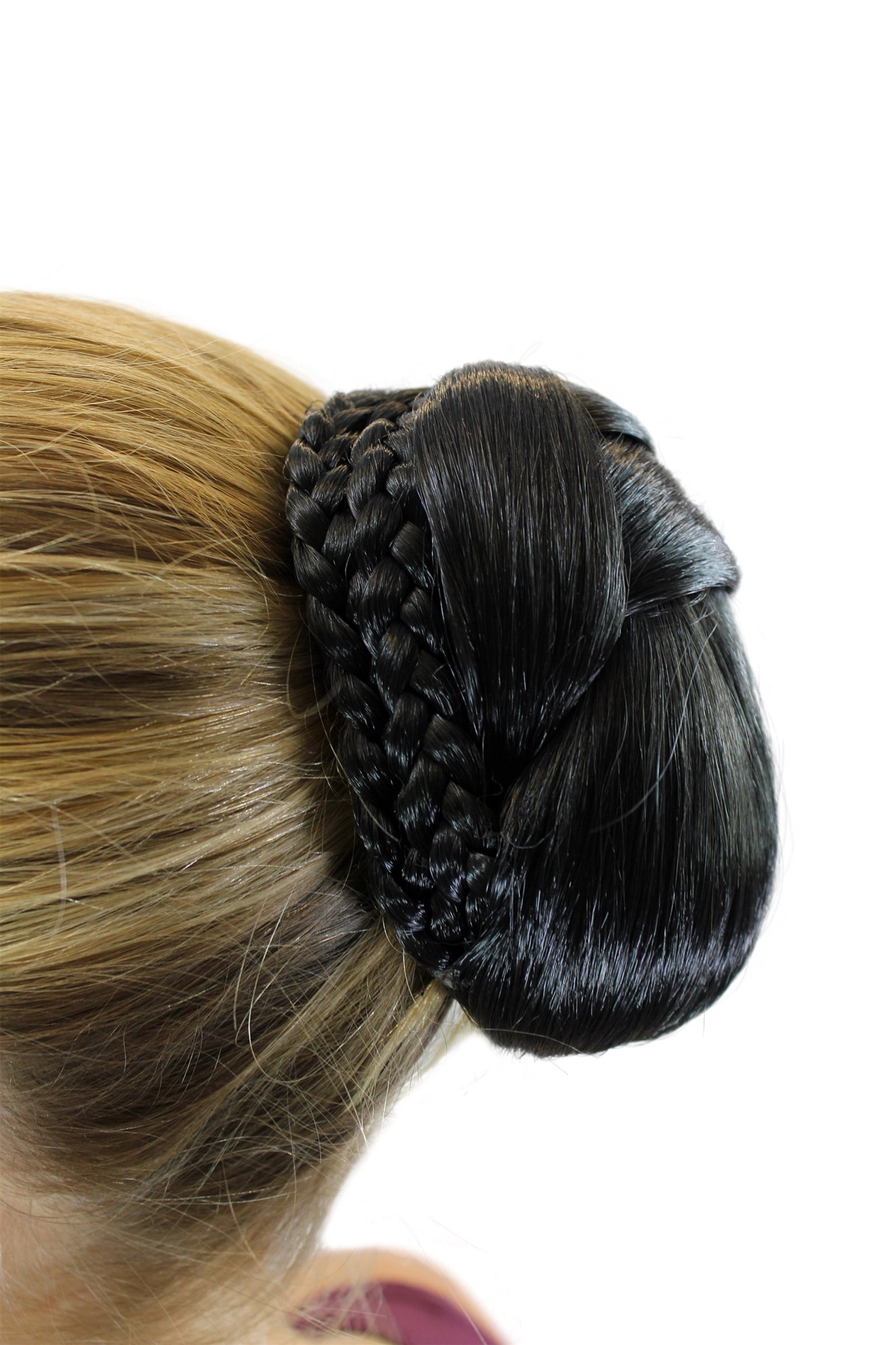 Haarteil Tango Dutt Haarknoten Schwarz TC-2074-2, Ansicht 4, WIG ME UP: Ihr Perücken Online Shop geflochtener Dutt Haarteil Schwarzbraun