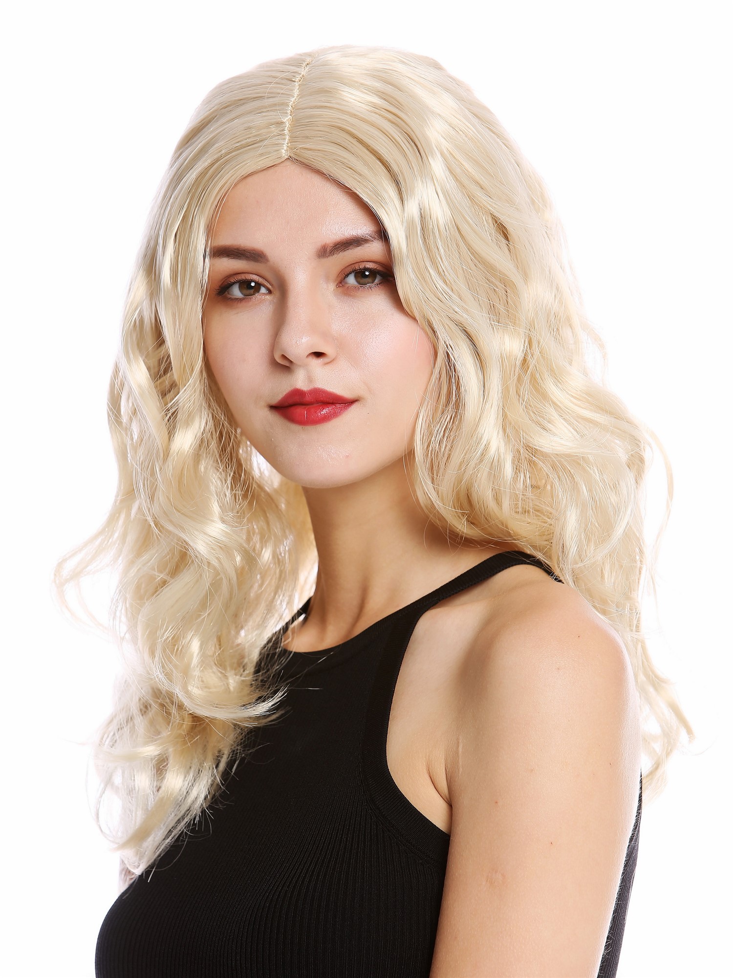 Lady party wig women long wavy middle-parting blond Halloween carnival 90831, view 2, WIG ME UP: Your Perücken Online Shop Party Wig, Ladies, Blonde, wavy, long