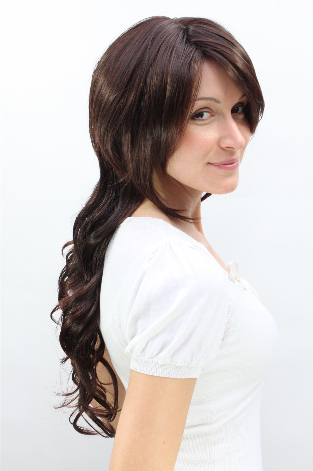 HIGH FASHION Lady  Wig Hip It-crowdish backcombed LAYERED wavy slight curl BROWN MIX, view 3, WIG ME UP: Your Perücken Online Shop Quality Wigs, Ladies, Brown, wavy, long