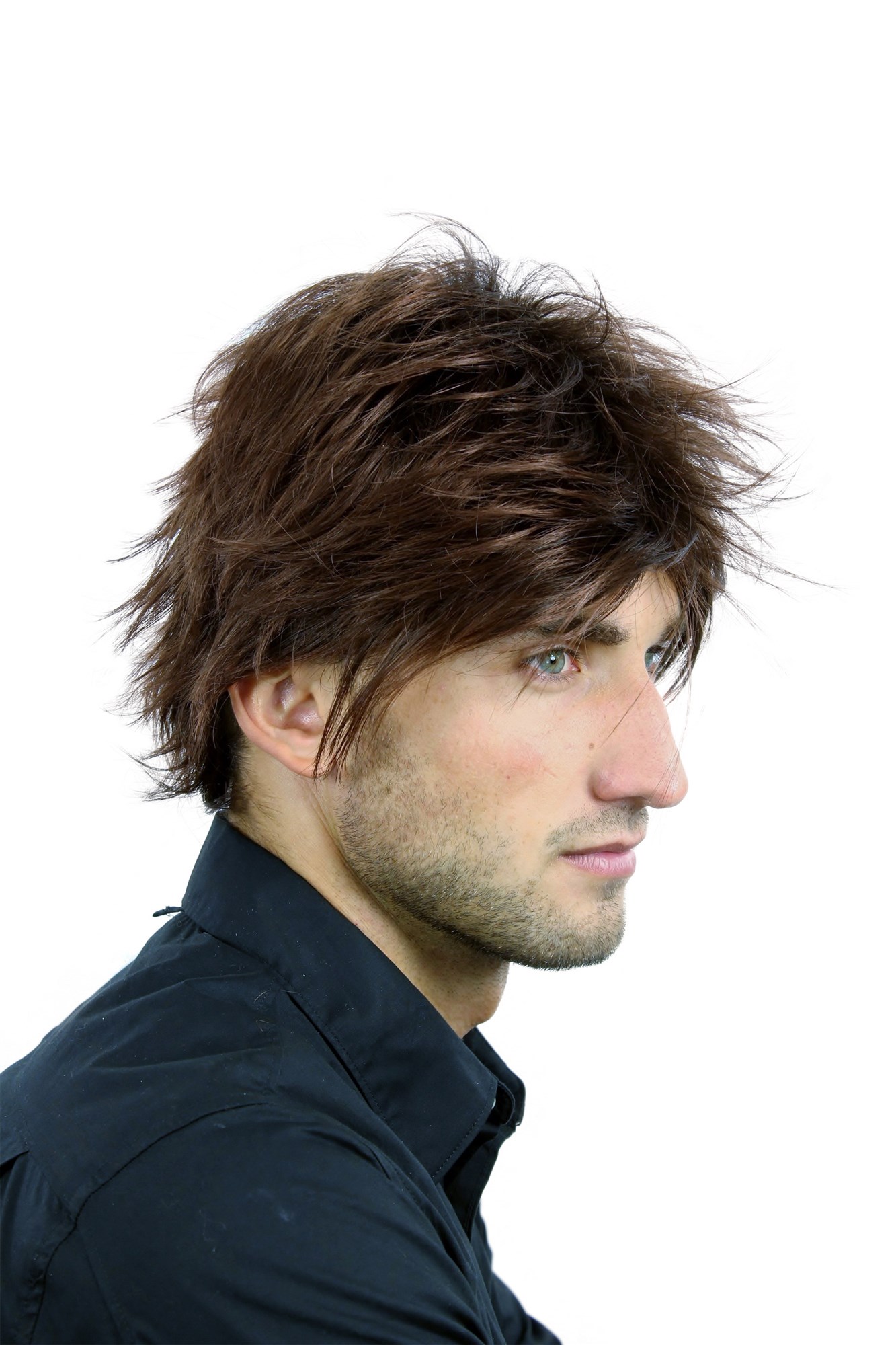 WL-2075-4T33 Men Gents  Wig short wild youthful mahogany brown mix streaked, view 4, WIG ME UP: Your Perücken Online Shop Quality Wigs, Men, chestnut, wavy, short