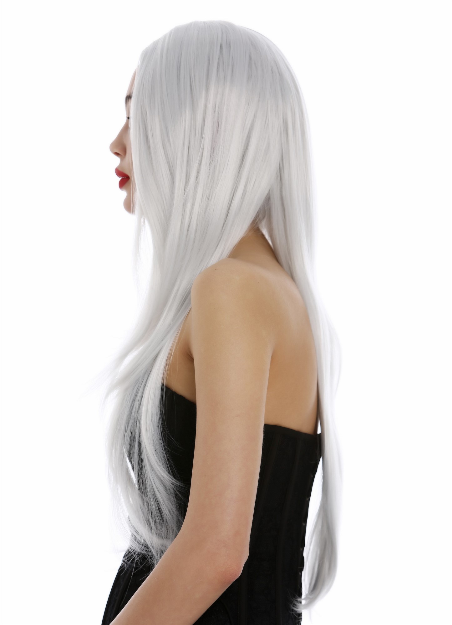 Lady wig long parting layered straight sleek light white-ish gray Fairy Elf 3217, view 3, WIG ME UP: Your Perücken Online Shop Quality Wigs, Ladies, white-gray, straight, very long
