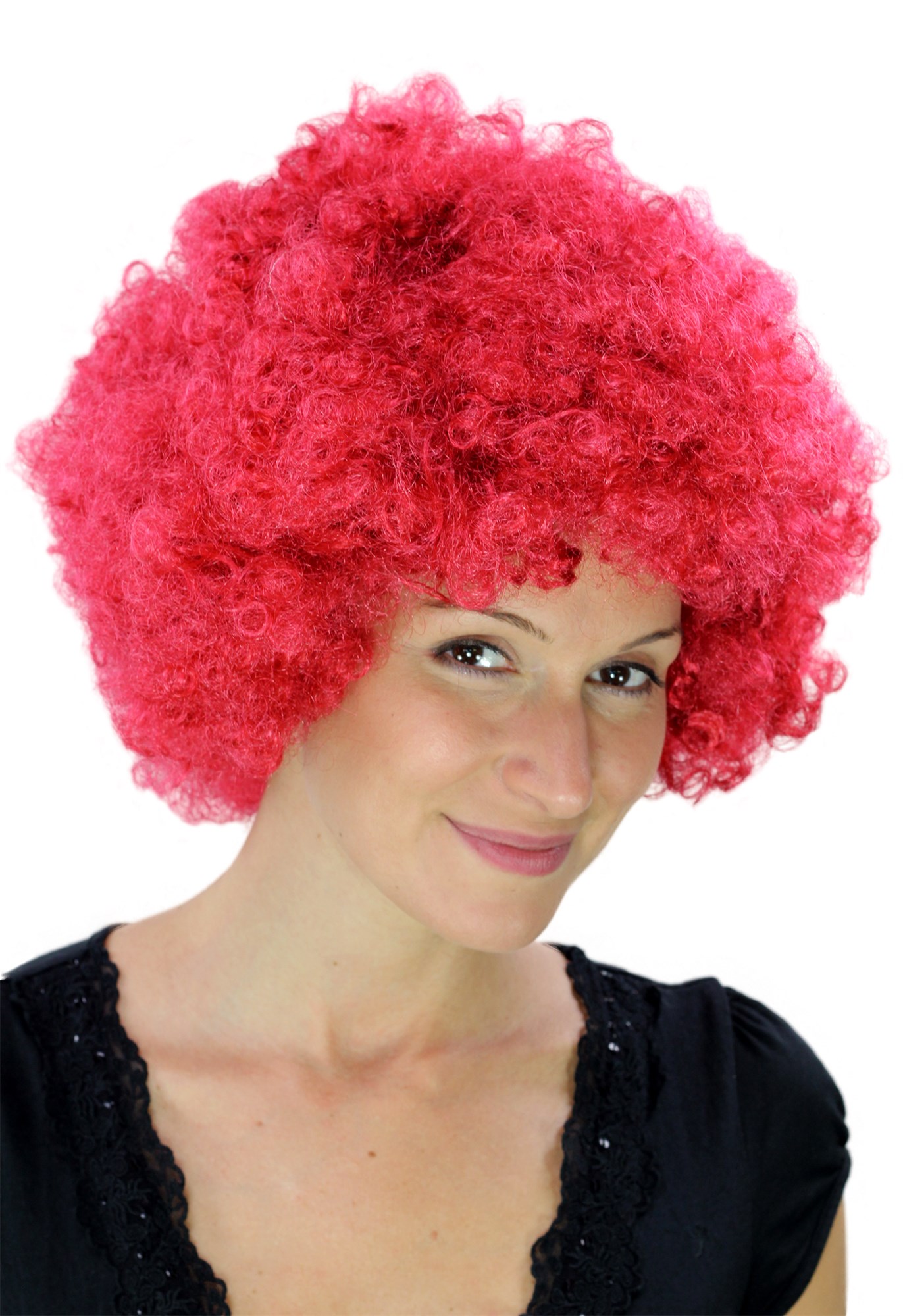 Party/Fancy Dress/Halloween WIG gigantic super volume foxy ruby RED disco AFRO funky huge HAIR!, front view, WIG ME UP: Your Perücken Online Shop Party Wig, Unisex, Red, curled, short