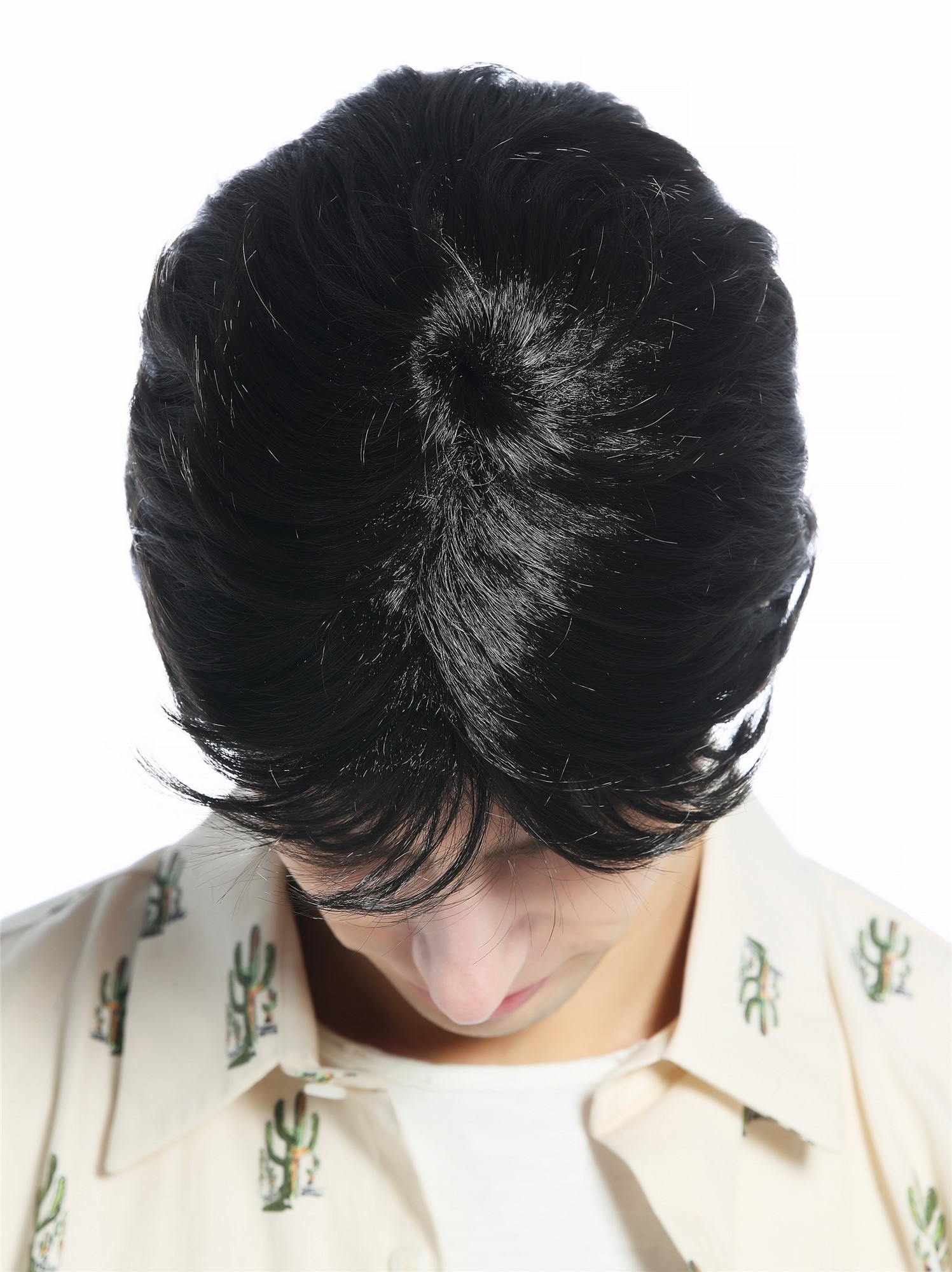 Wig Men Women Halloween Carnival short parting smooth black210329, view 5, WIG ME UP: Your Perücken Online Shop Party Wig, Unisex, black-brown, straight, short