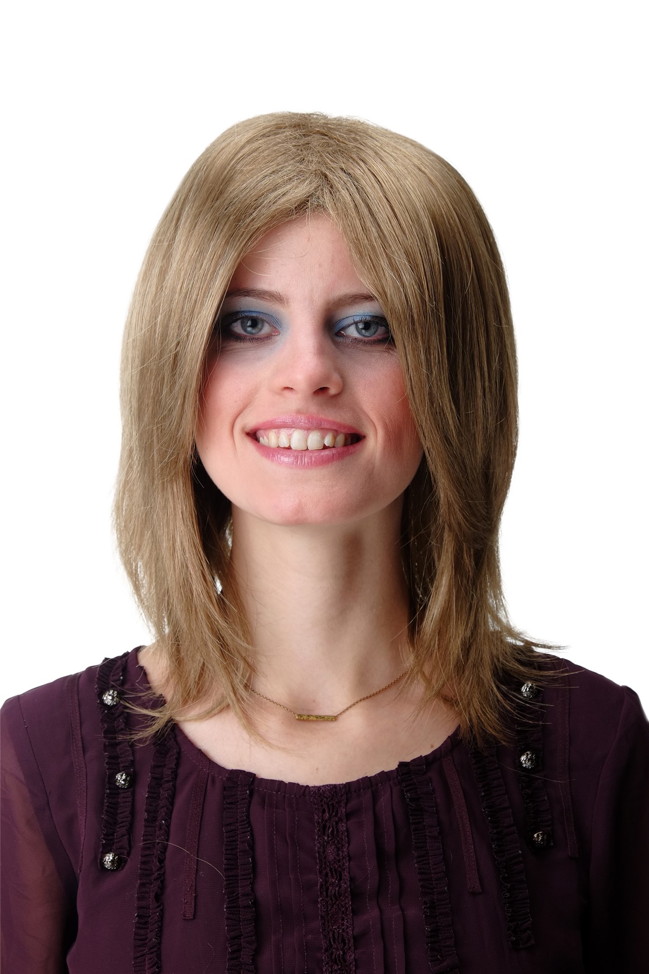 Quality Wigs, Unisex, light brown, straight, shoulder-length