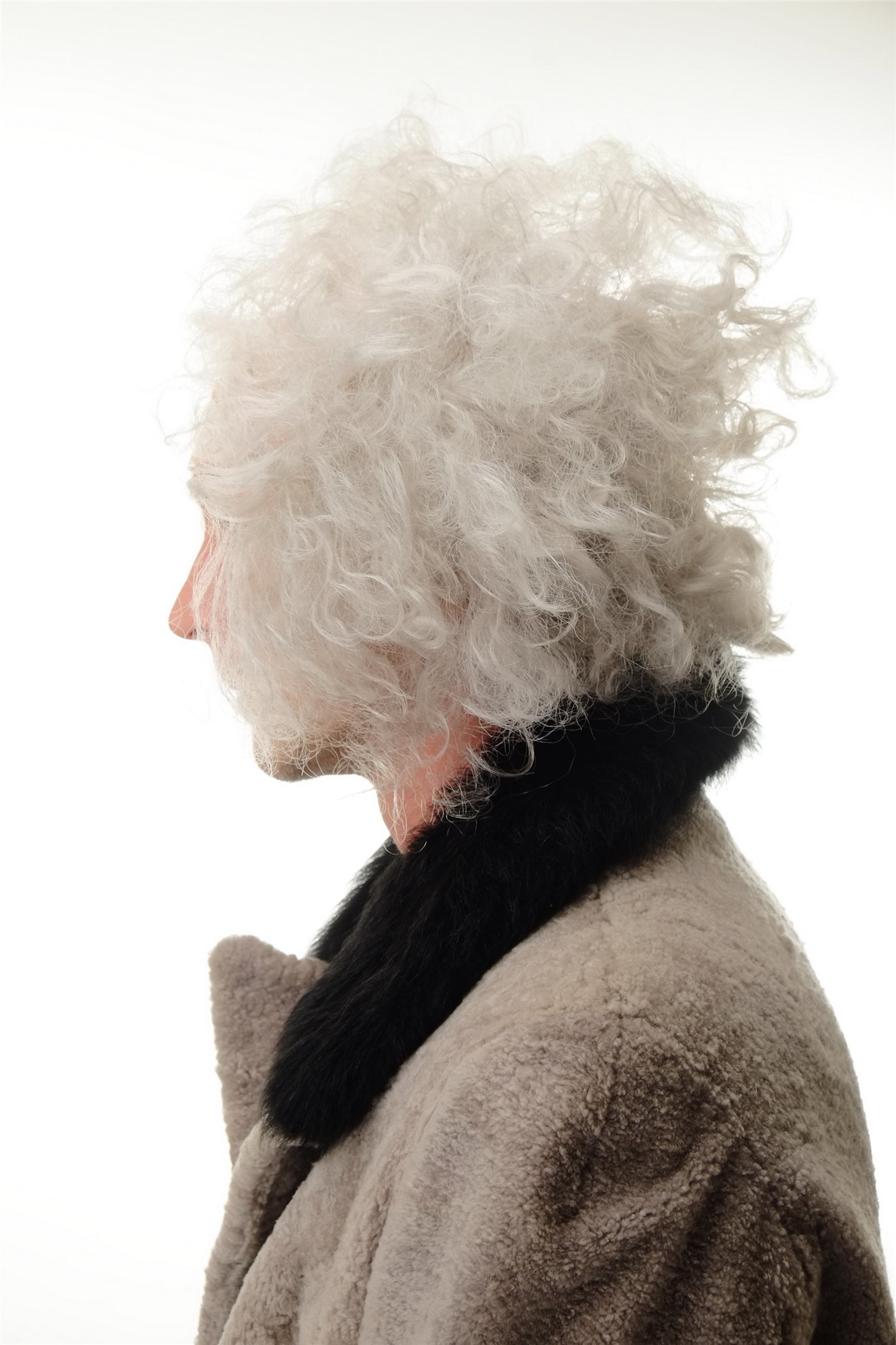 günstige Party Perücke, Perücke Halbglatze Alter Opa Professor grau 3893-P68A, Ansicht 2, WIG ME UP: Ihr Perücken Online Shop wellige Party Perücke Grau kurze Haare für Herren