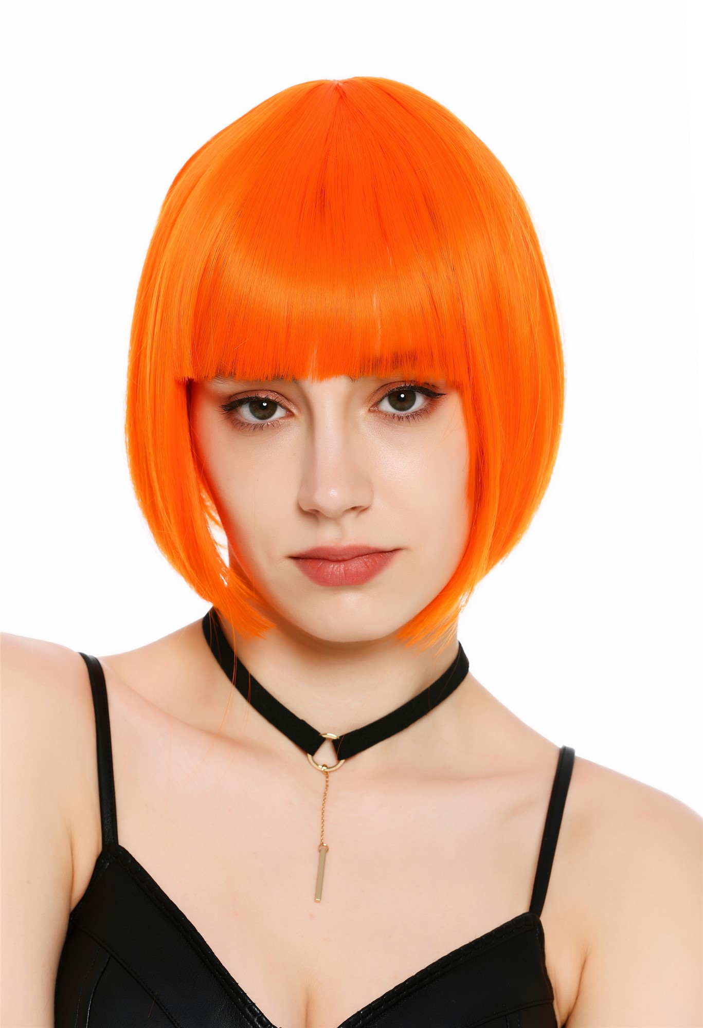 Damenperücke kurz Bob Pony glatt orange SZL0751-DHT2202