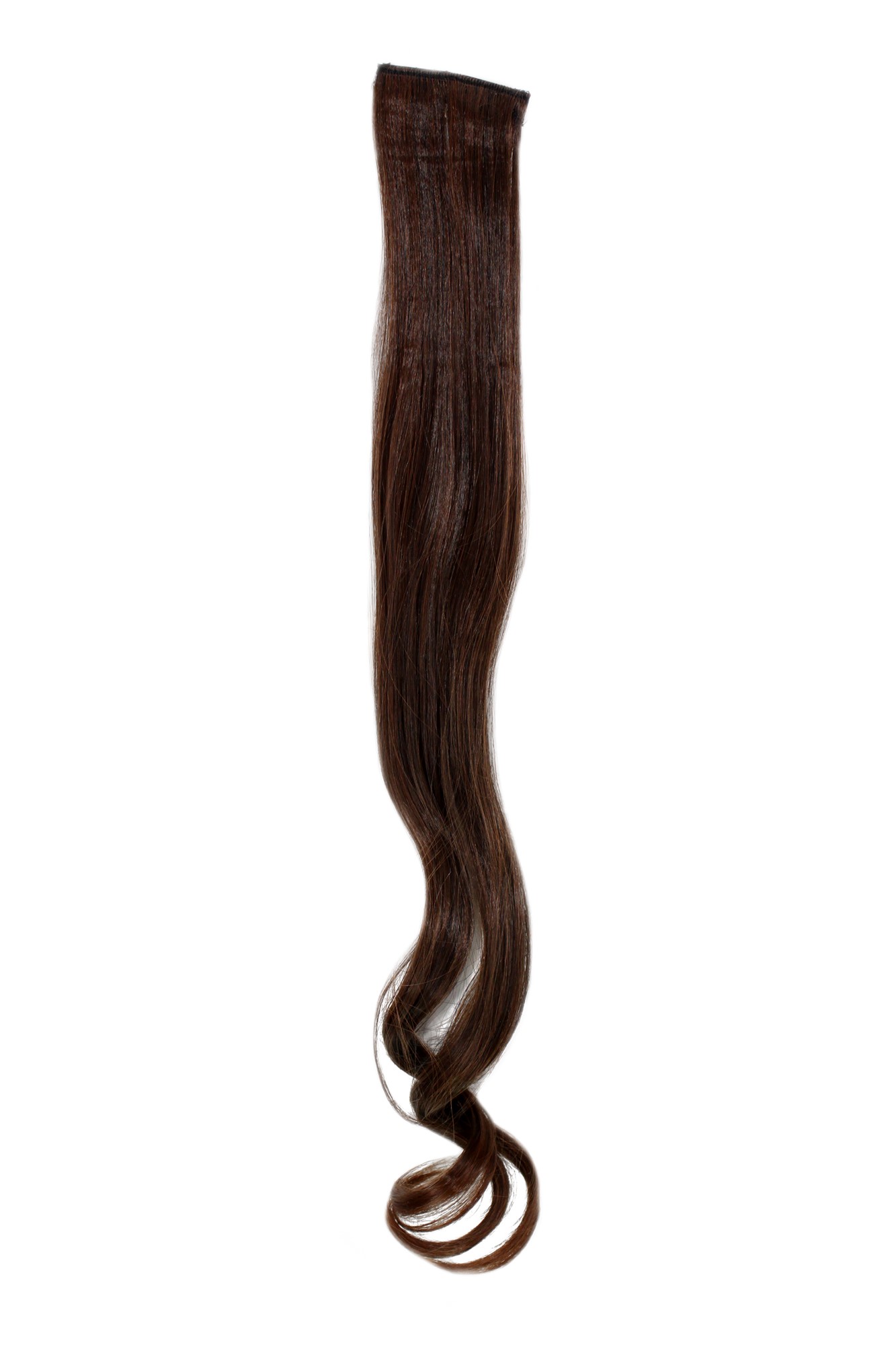 2 Clips Extension Strähne gewellt 65 cm Dunkel-Rot-Braun YZF-P2C25-2T30, Vorderansicht, WIG ME UP: Ihr Perücken Online Shop wellige Extensions Dunkel Rotbraun 63 cm lang