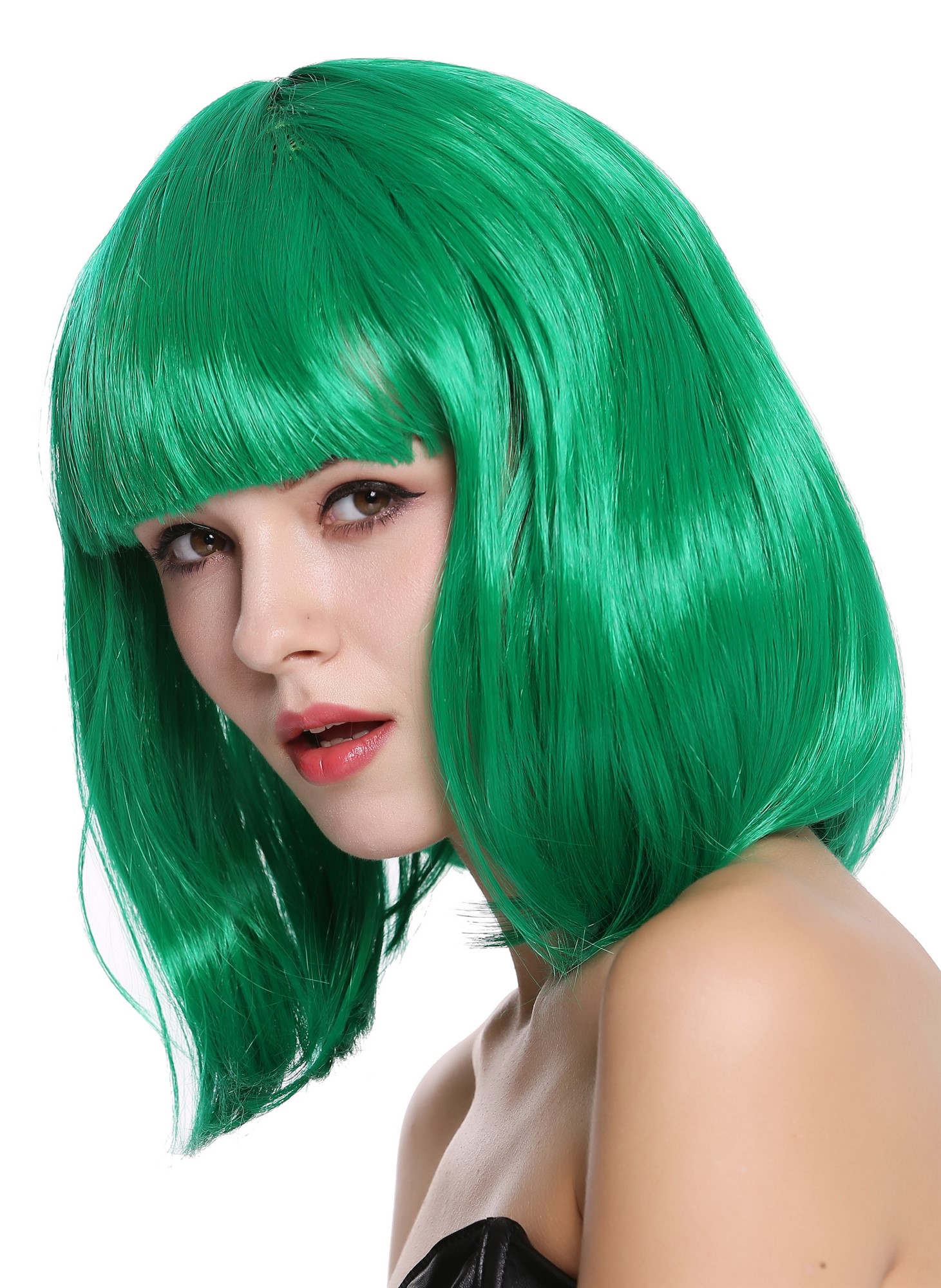 Party Wig, Ladies, Green, straight, shoulder-length