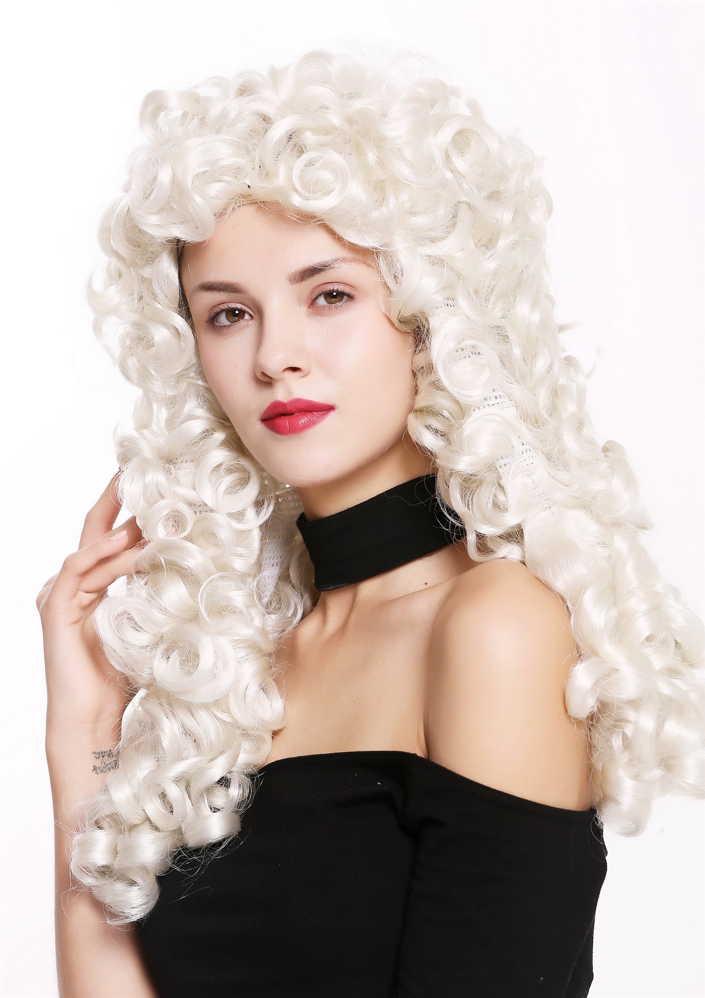 Wig women men baroque renaissance king nobleman long curls curly white B17, view 3, WIG ME UP: Your Perücken Online Shop Quality Wigs, Men, Swedish blonde, curled, long