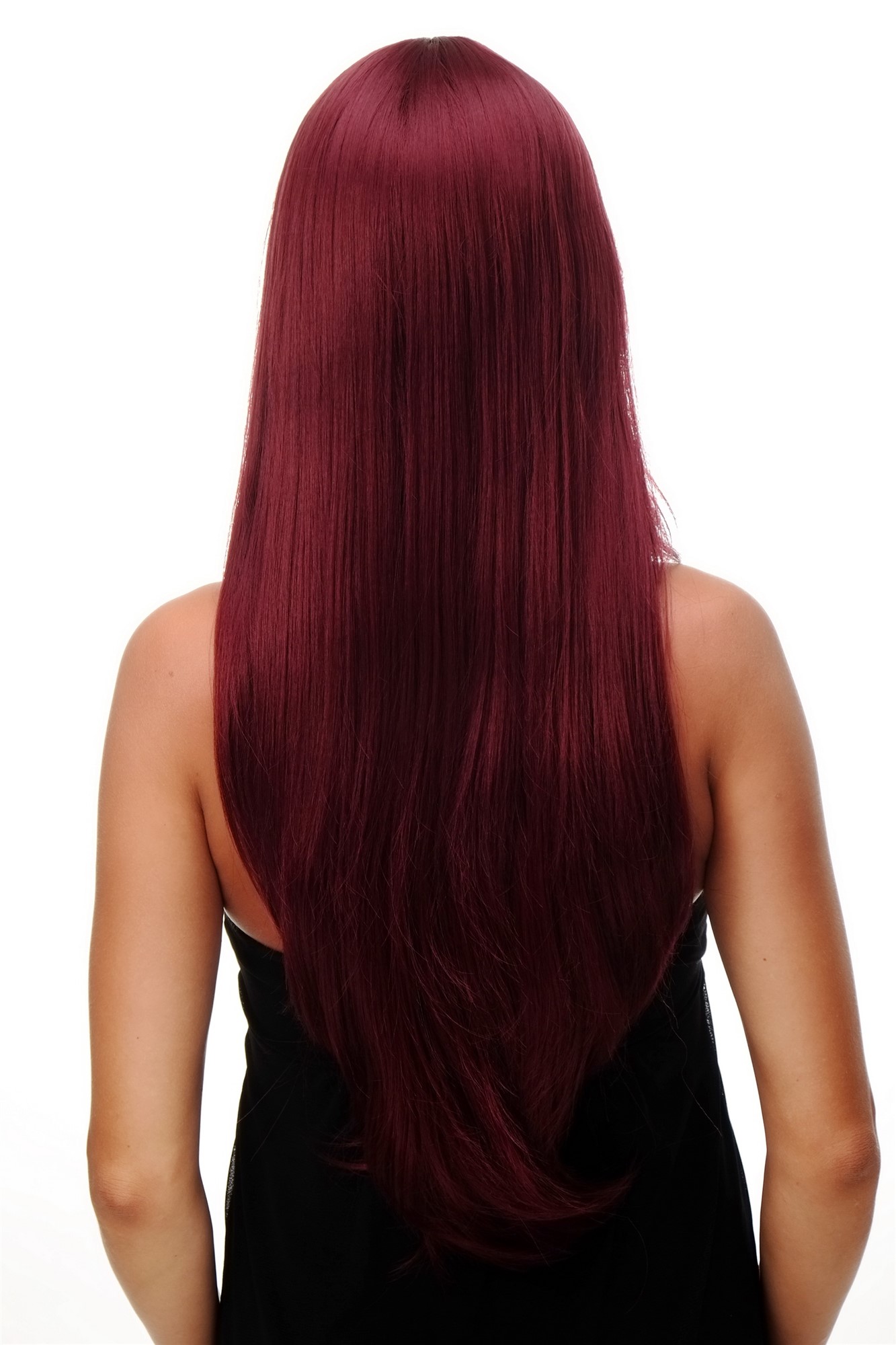 Lady women wig very long fringe part to side straight garnet aubergine red 3111, view 4, WIG ME UP: Your Perücken Online Shop Quality Wigs, Ladies, Red, straight, long