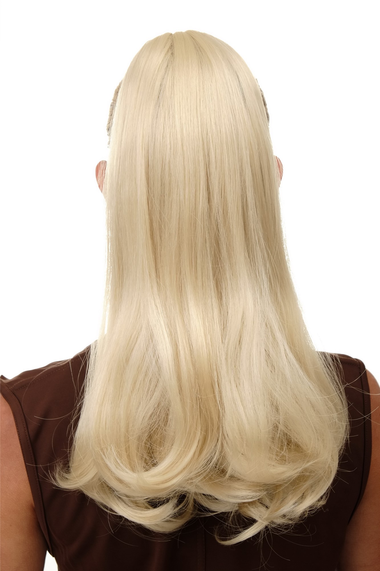 Ponytail Hairpiece extension long straight but voluminous platinum blond BRO-525, view 3, WIG ME UP: Your Perücken Online Shop Ponytails, platinum blonde, straight, shoulder-length