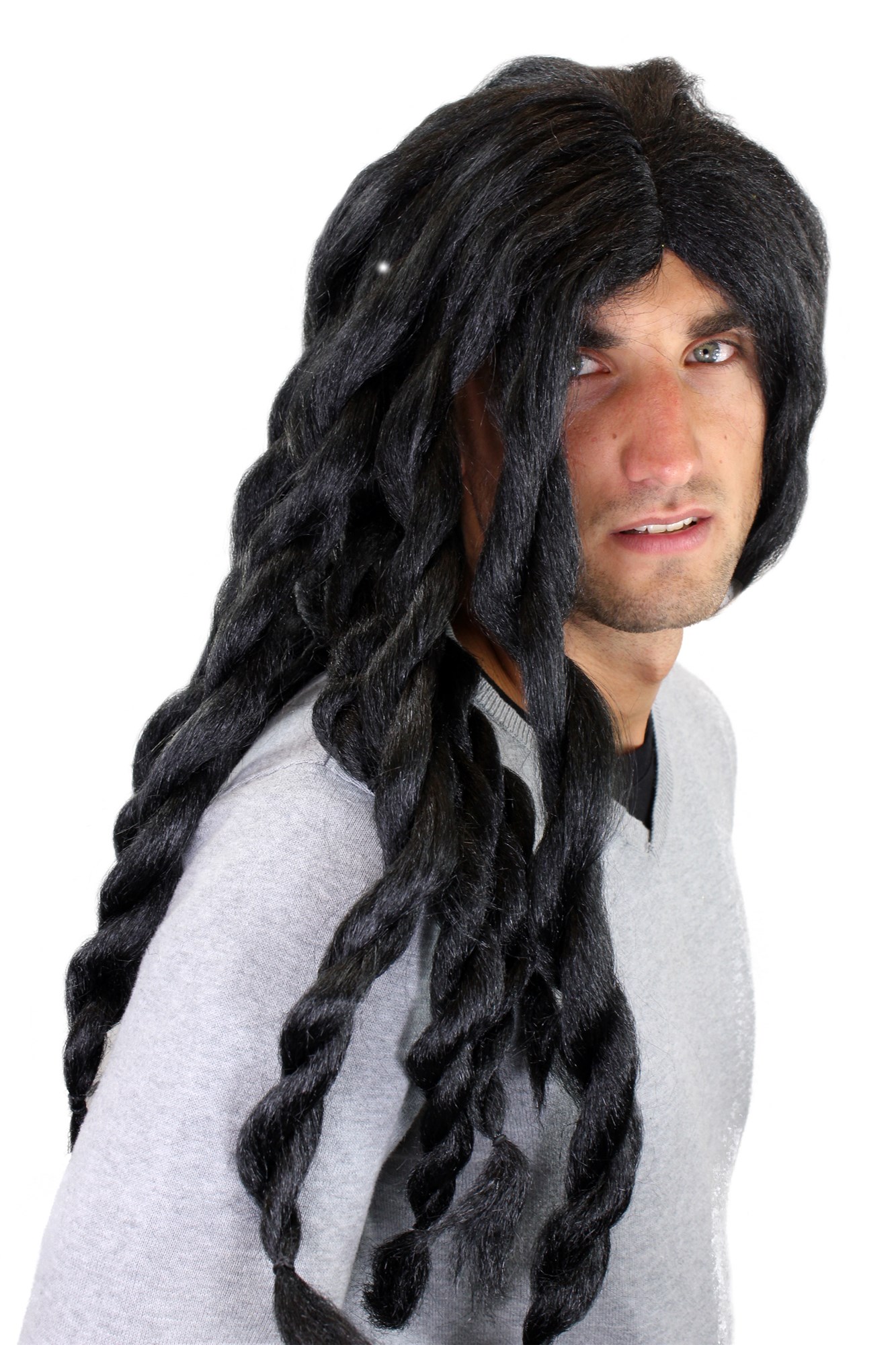 Party Wig, Unisex, Black, Braided, long