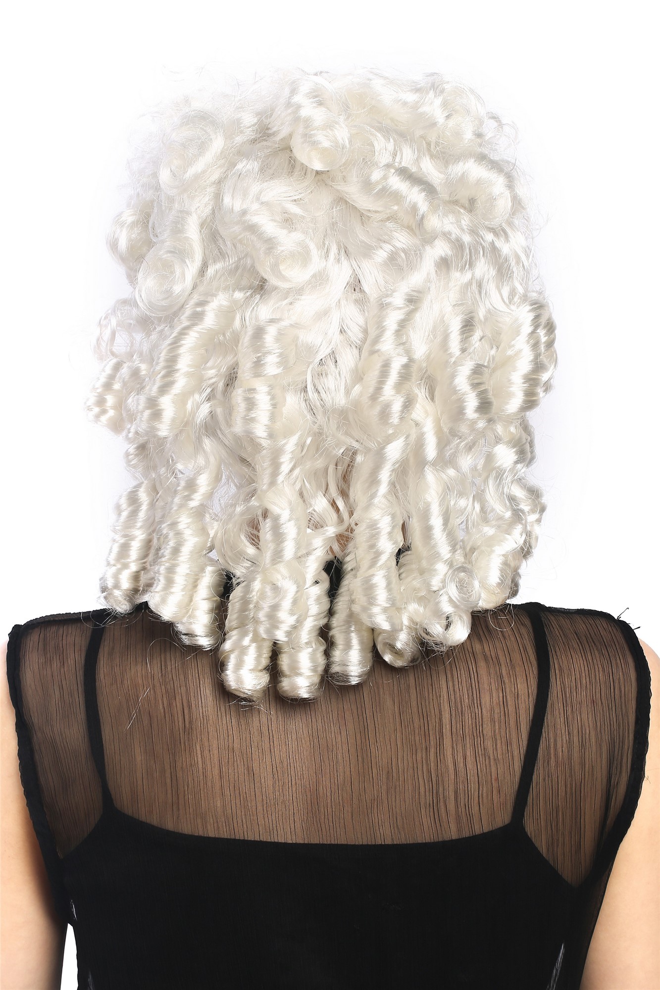 günstige Party Perücke, Perücke Barock Spirallocken Weiß 90901-ZA68, Ansicht 2, WIG ME UP: Ihr Perücken Online Shop lockige Party Perücke Weiß schulterlange Haare für Damen