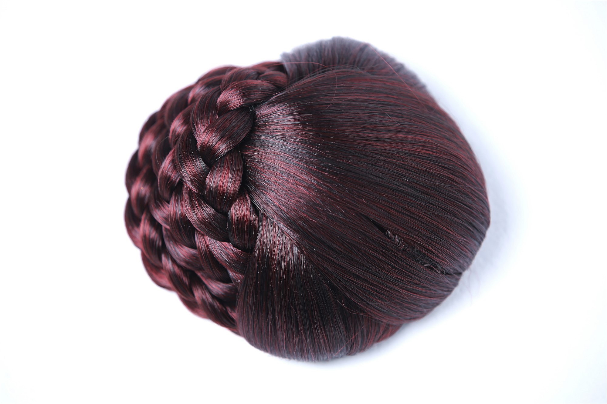Dutt Haardutt Haarknoten Chignon traditionell geflochten Schwarz Rot Mix HYD-6051-2/39, Ansicht 5, WIG ME UP: Ihr Perücken Online Shop geflochtener Dutt Haarteil Schwarz-Rot-Mix