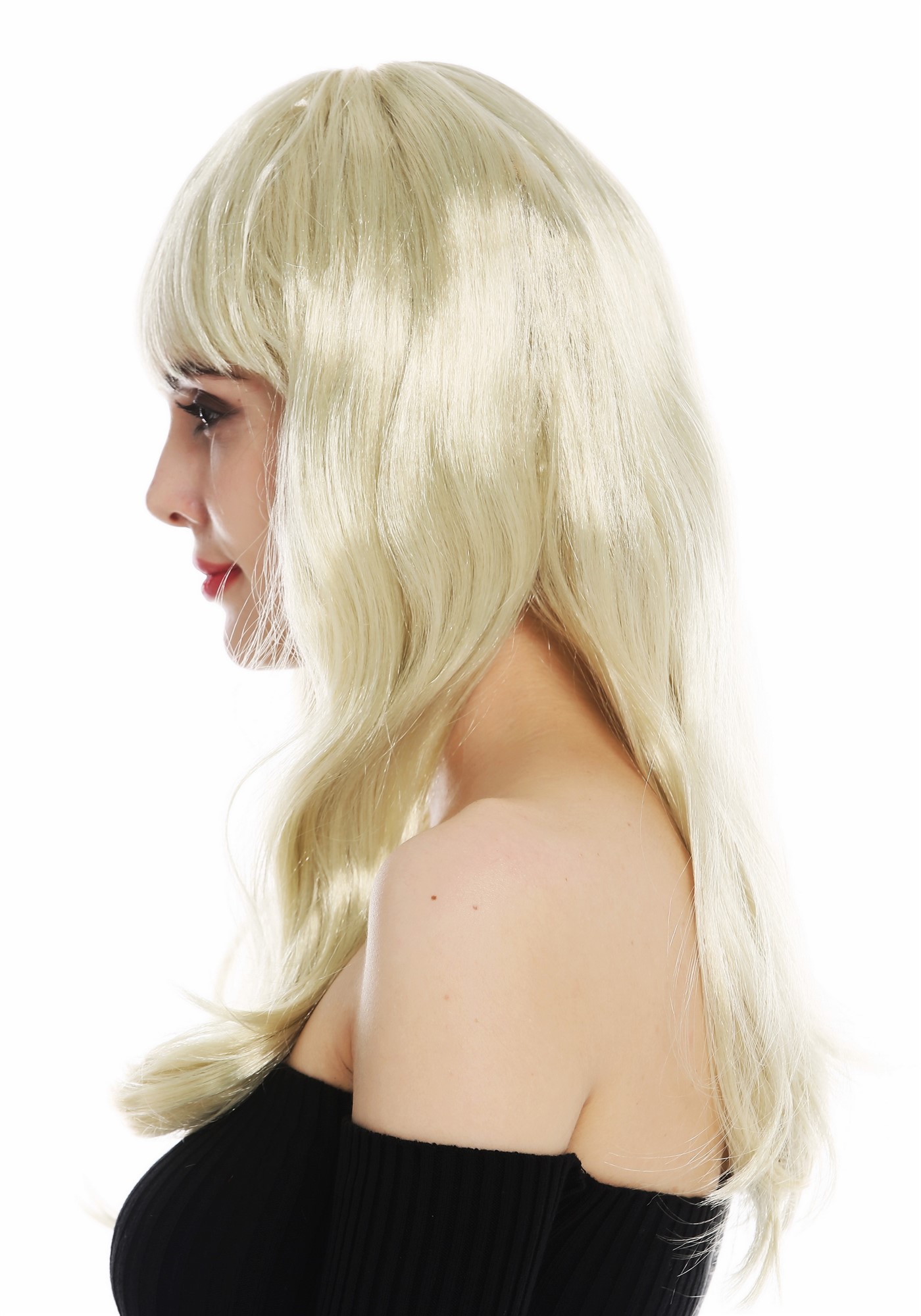 günstige Party Perücke, Perücke lang glatt Pony blond 68067-FR64, Ansicht 4, WIG ME UP: Ihr Perücken Online Shop glatte Party Perücke Aschblond lange Haare für Damen