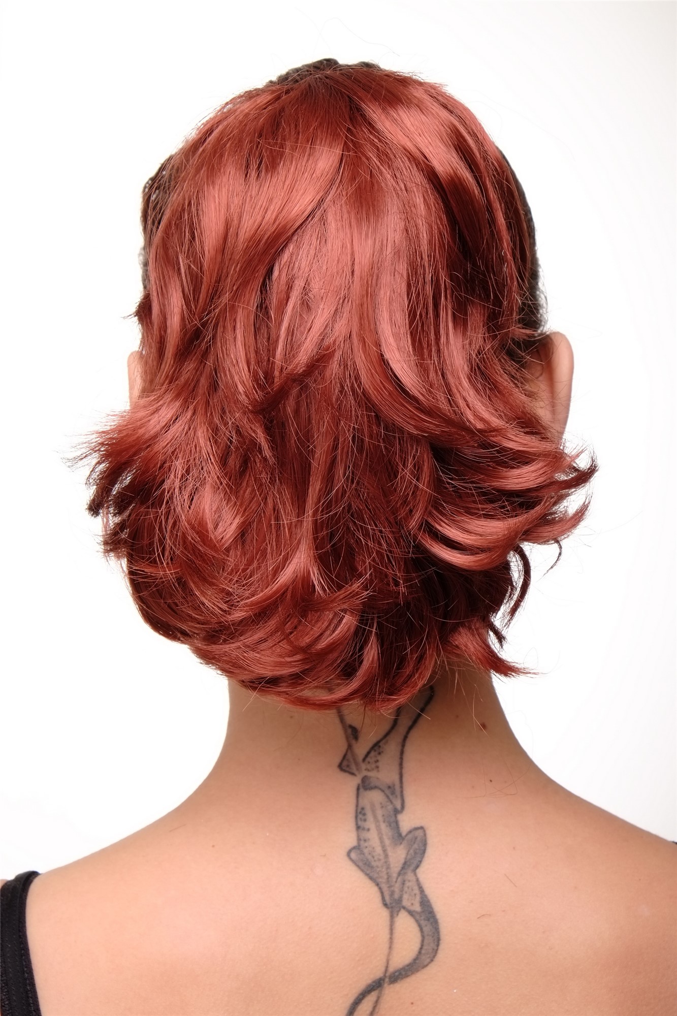 T6545-3 Ponytail Hairpiece extension short wild look dark copper red 10", view 3, WIG ME UP: Your Perücken Online Shop Ponytails, dark copper red, straight, short