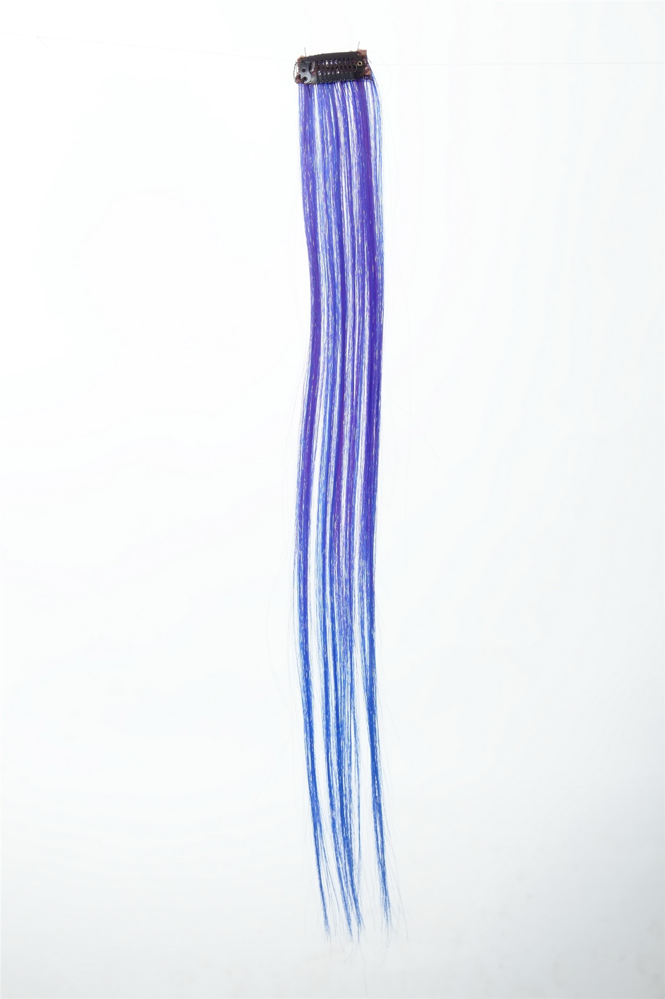 glatte Extensions Blauviolett-Neonblau-Mix 45 cm lang