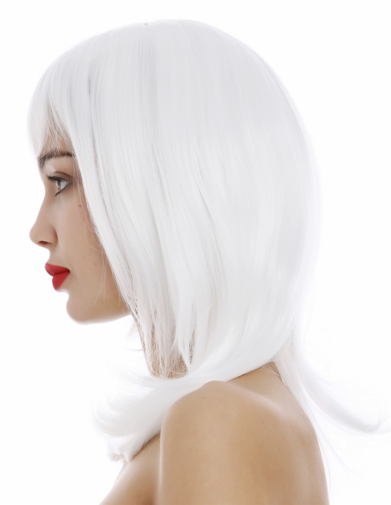 Quality Wigs, Ladies, blossom white, straight, shoulder-length