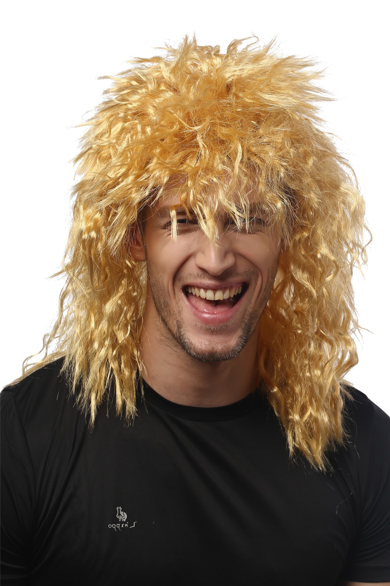 Lady or Man Party Wig Fancy Dress blond Lions Mane Hardrock heavy Metal mullet kinks kinked wild, view 4, WIG ME UP: Your Perücken Online Shop Party Wig, Unisex, Blonde, curled, shoulder-length