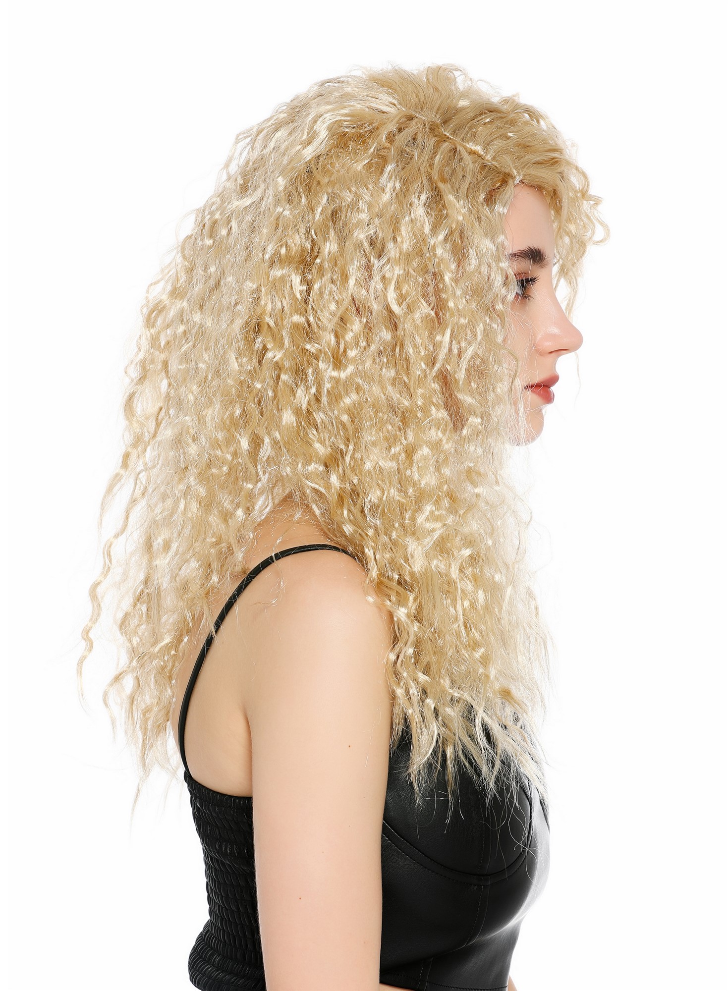 lockige Party-Perücke Hellblond-Mix 60 cm lange Perücke für Damen