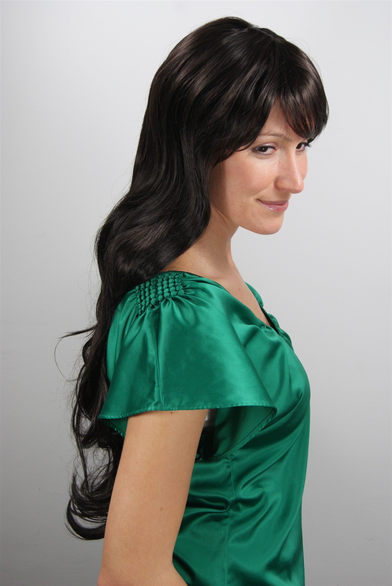 WIG ME UP ® Lady  Wig dark brown very long wavy long fringe 6311-4, view 3, WIG ME UP: Your Perücken Online Shop Quality Wigs, Ladies, Brown, wavy, very long