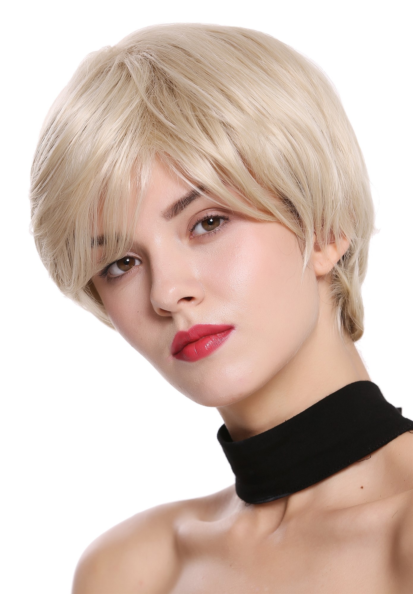 Quality Wigs, Ladies, Light ash blonde and platinum blonde mix, straight, short