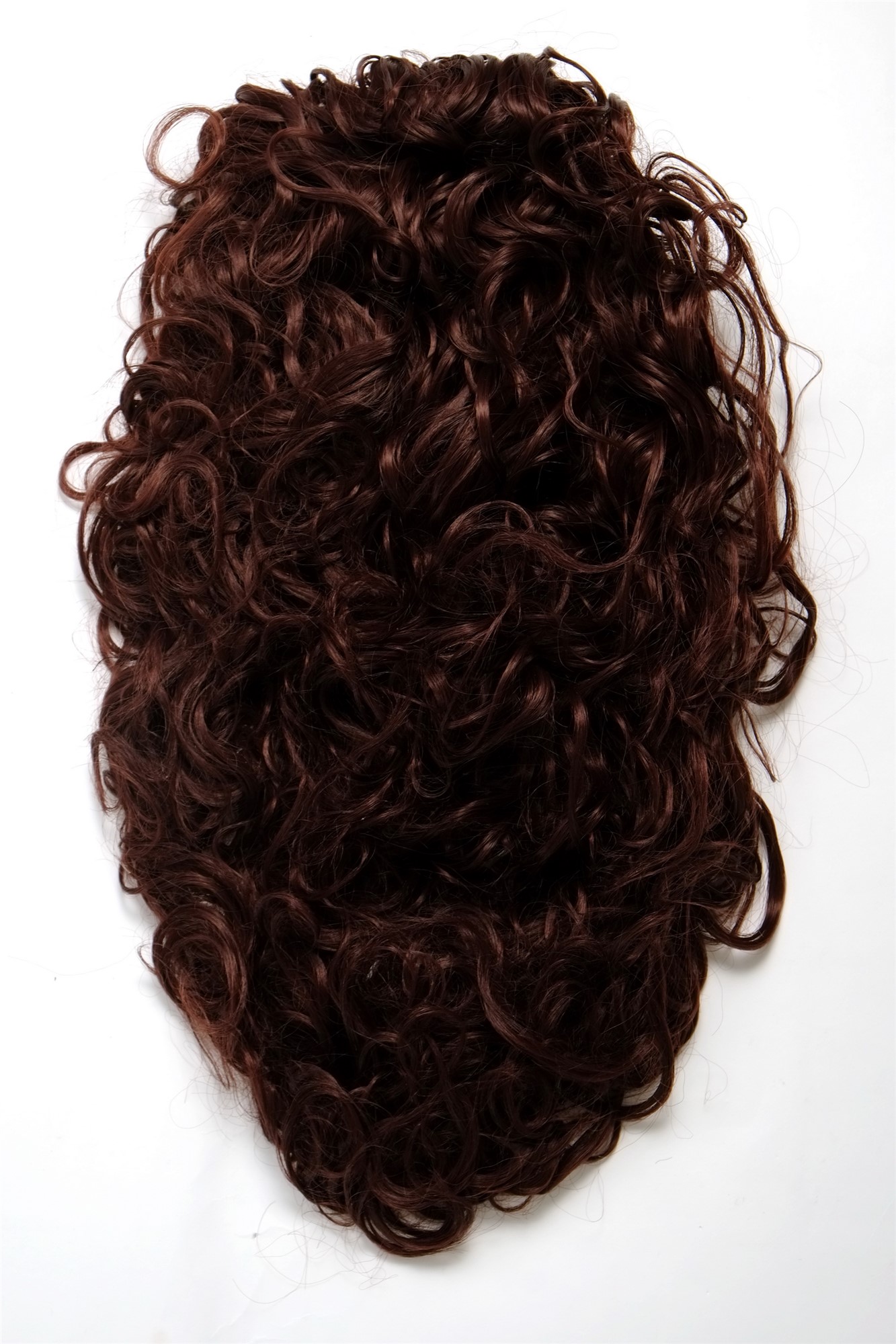 Hairpiece Ponytail with 2 combs/clips & elastic draw string long full curls voluminous mahogany, view 3, WIG ME UP: Your Perücken Online Shop Ponytails, mahogany brown, curled, shoulder-length