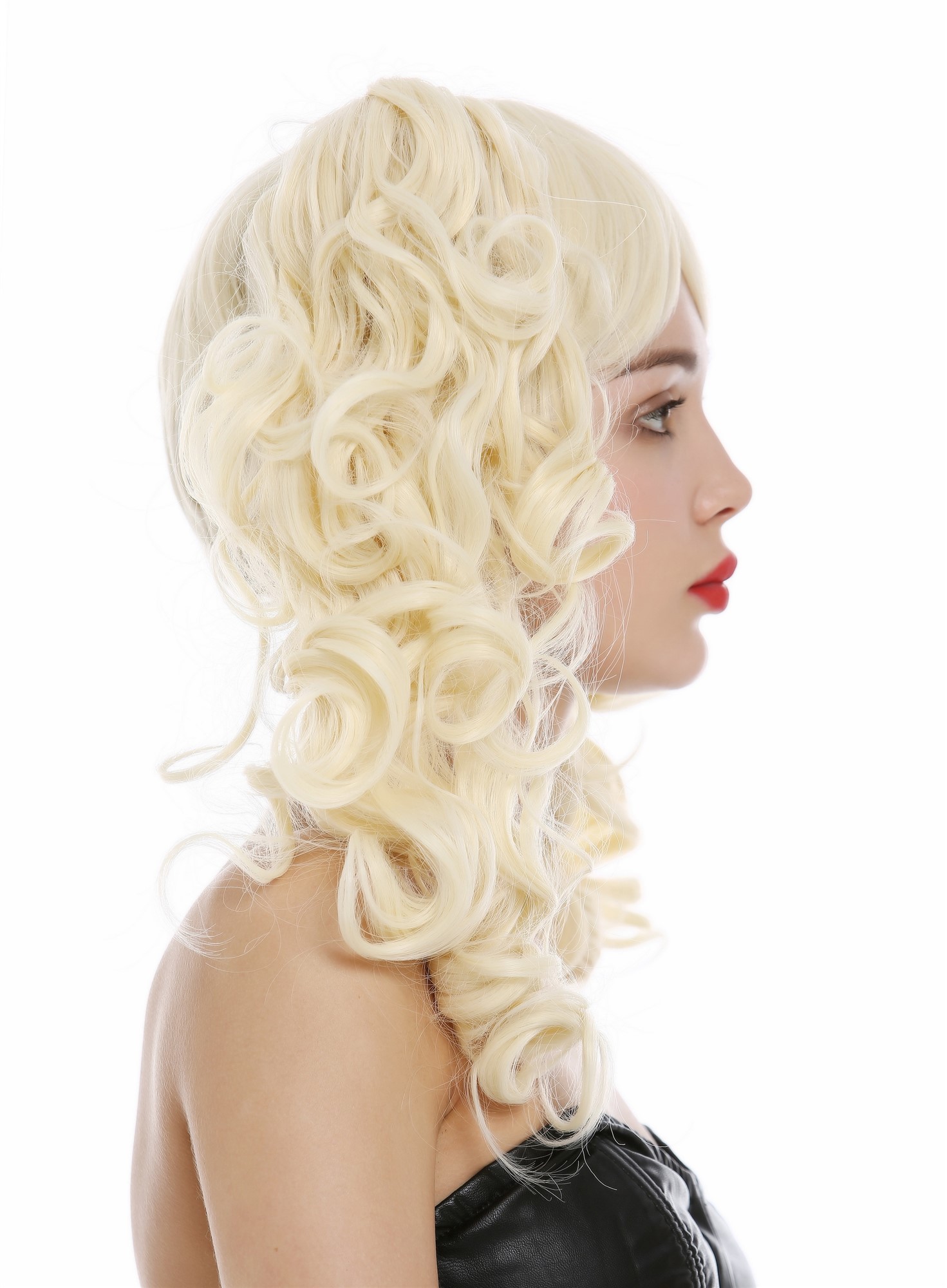 hochwertige Qualitätsperücken, Perücke Lolita kurz Zwei lange lockige Zöpfe Hellblond ZM-1184-613, Ansicht 3, WIG ME UP: Ihr Perücken Online Shop lockige Tressen-Perücke Hellblond schulterlange Haare für Damen