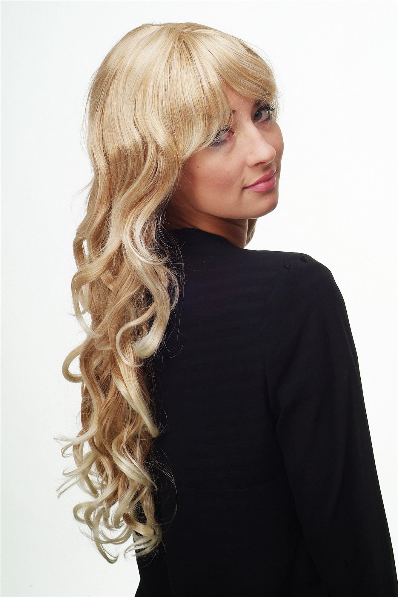 hochwertige Qualitätsperücken, Perücke lang wallendes Haar wellig leicht lockig Honigblond-Platin 9204S-15BT613, Ansicht 3, WIG ME UP: Ihr Perücken Online Shop lockige Tressen-Perücke mit Kopfhaut-Imitat Honigblond-Platinblond lange Haare für Damen
