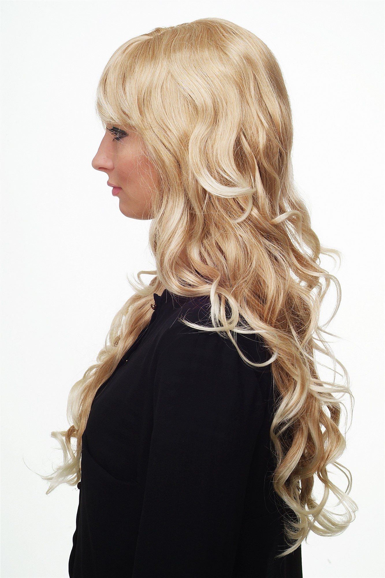 hochwertige Qualitätsperücken, Perücke lang wallendes Haar wellig leicht lockig Honigblond-Platin 9204S-15BT613, Ansicht 2, WIG ME UP: Ihr Perücken Online Shop lockige Tressen-Perücke mit Kopfhaut-Imitat Honigblond-Platinblond lange Haare für Damen