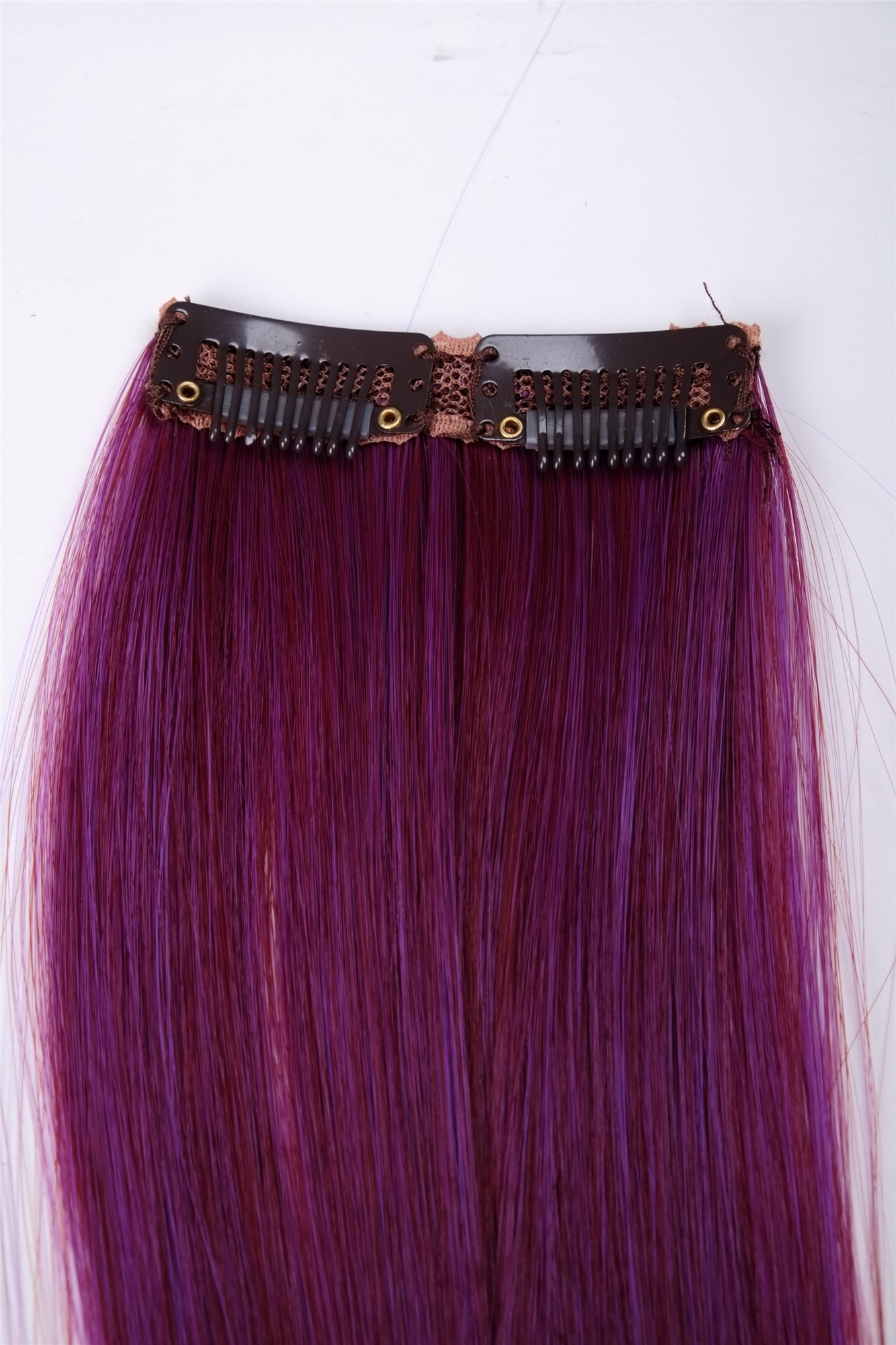 glatte Extensions Rot-Violett-Mix 45 cm lang