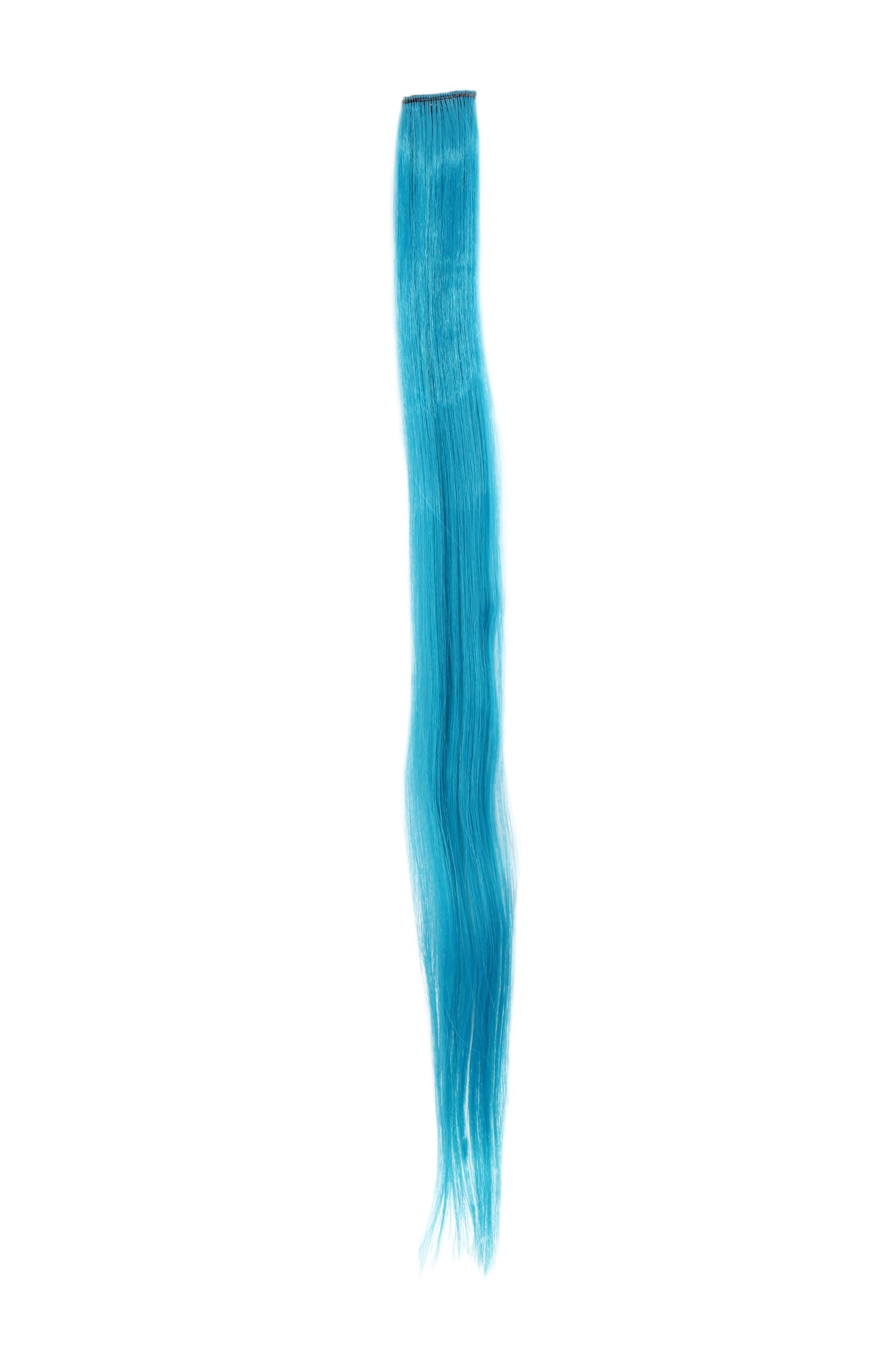 1 Clip Extension Strähne glatt 65 cm Hell-Blau YZF-P1S25-TF2512, Vorderansicht, WIG ME UP: Ihr Perücken Online Shop glatte Extensions Hellblau 63 cm lang