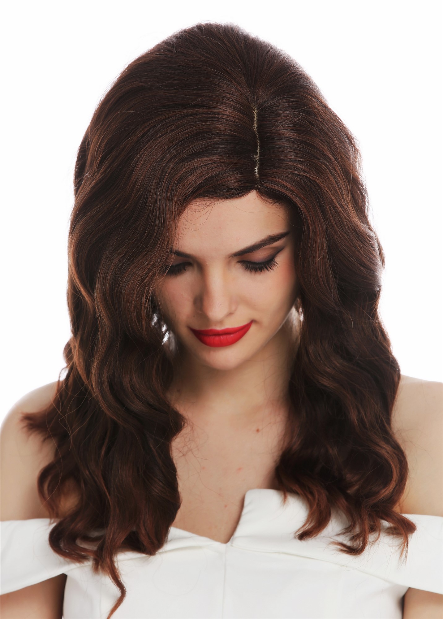 Quality Wigs, Ladies, black-brown mix, wavy, shoulder-length