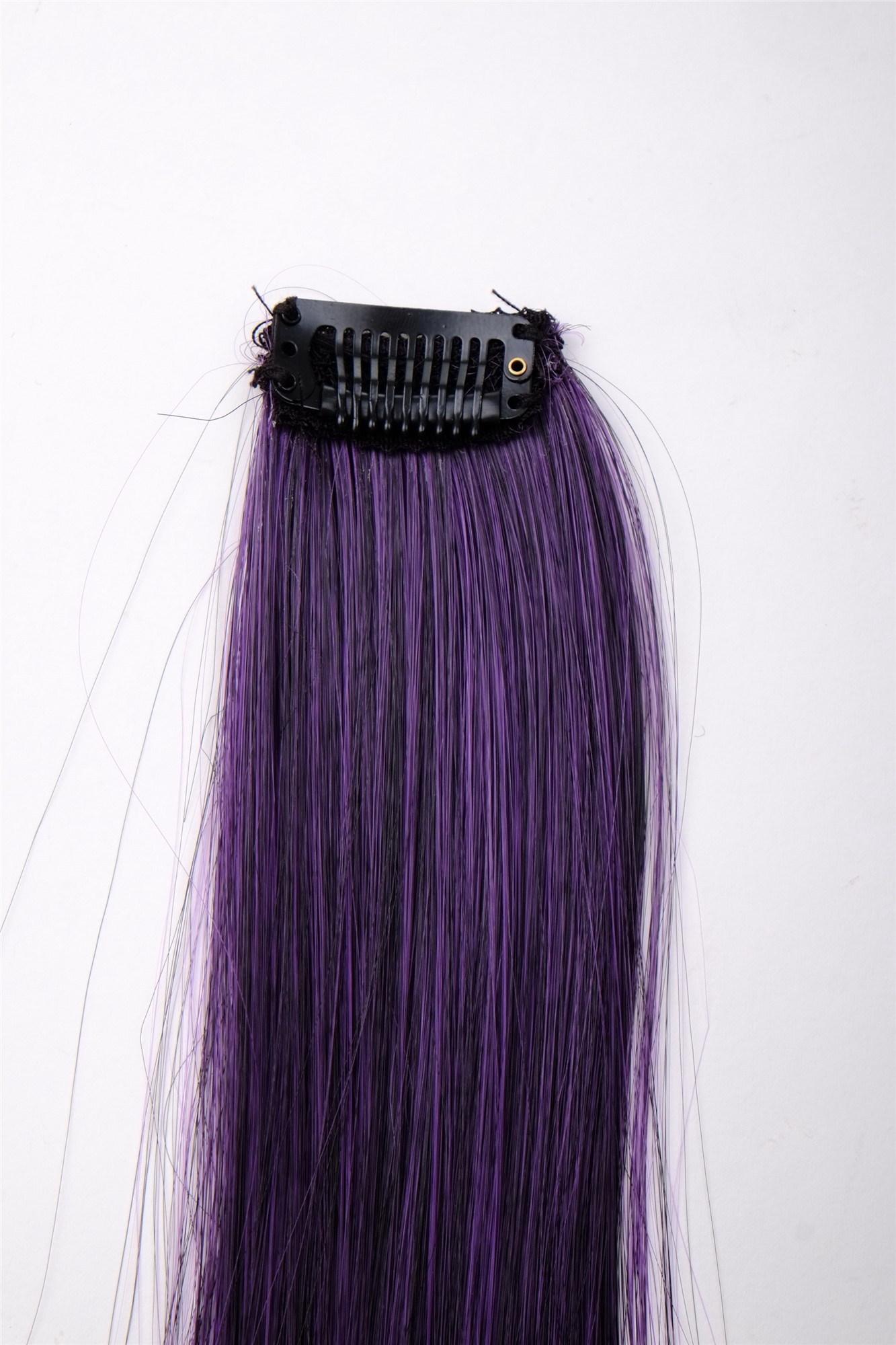 glatte Extensions Lila-Schwarz-Mix Schwarzlila 45 cm lang