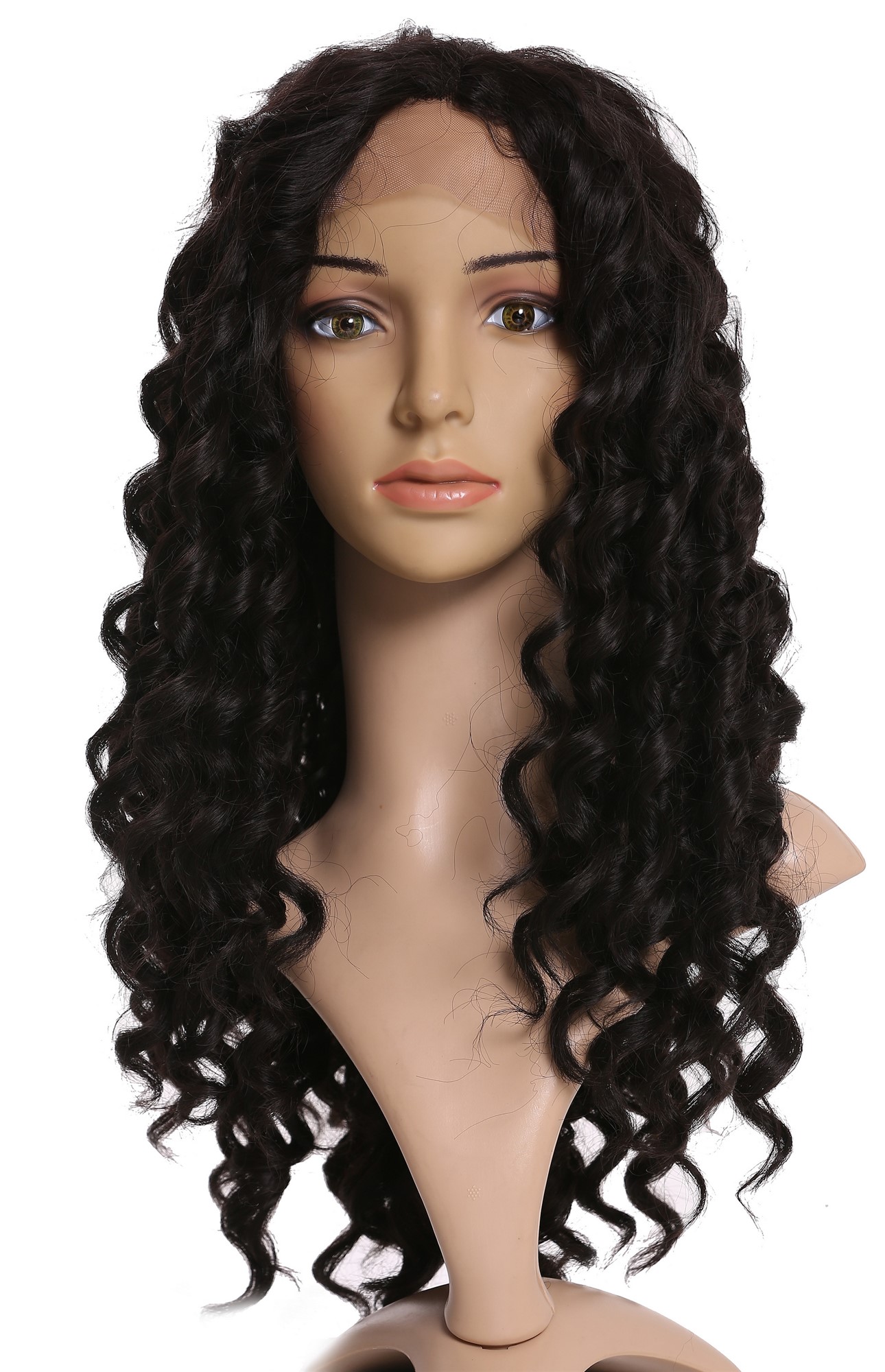Lady wig lace front very long corkscrew curls ringlets curly black LS-016-LF, view 7, WIG ME UP: Your Perücken Online Shop Quality Wigs, Ladies, Black, curled, long