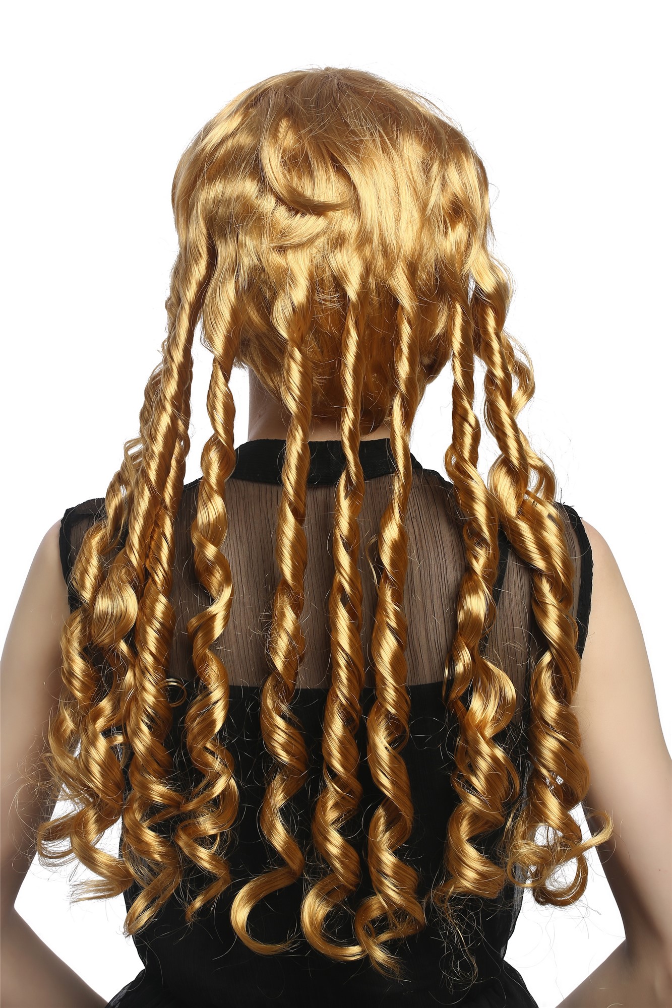 günstige Party Perücke, Perücke Spirallocken Rastazöpfe Blond 3063-P70, Ansicht 4, WIG ME UP: Ihr Perücken Online Shop lockige Party Perücke Blond lange Haare für Damen