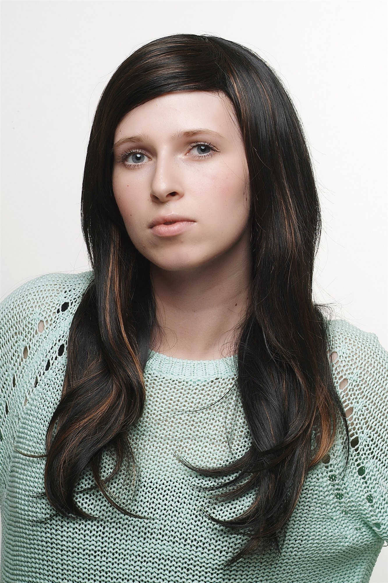 Lady  Wig long mixed dark brown with reddish light brown straight with slight wave, view 6, WIG ME UP: Your Perücken Online Shop Quality Wigs, Ladies, black-brown-copper brown, straight, long
