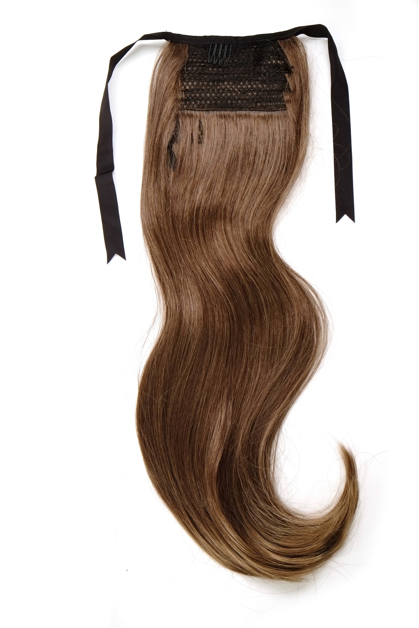 Hairpiece PONYTAIL (comb & ribbon wrap-around system) extension full volume long straight brown, view 3, WIG ME UP: Your Perücken Online Shop Ponytails, medium brown-light brown mix, straight, long