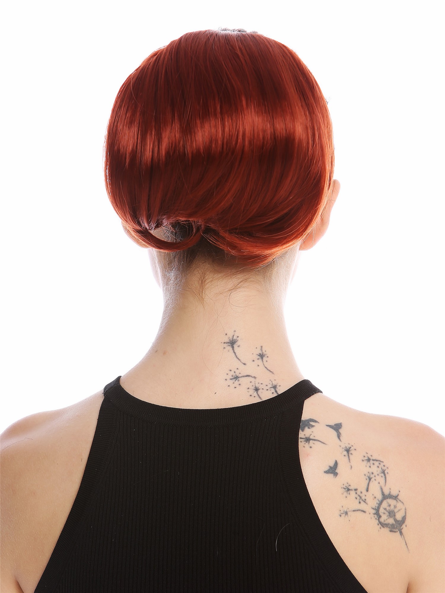 Ponytail Hairpiece short straight voluminous like hair bun dark copper red 909AB, view 2, WIG ME UP: Your Perücken Online Shop Ponytails, copper, curled, short