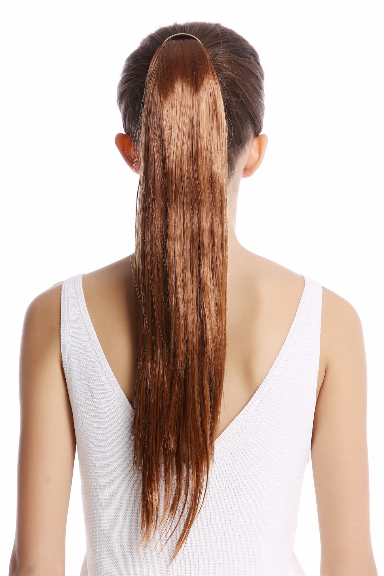 Srosy-30 Hairpiece PONYTAIL with comb and snapwrap long straight dark brown 21", view 2, WIG ME UP: Your Perücken Online Shop Ponytails, Medium Rust Brown, straight, long