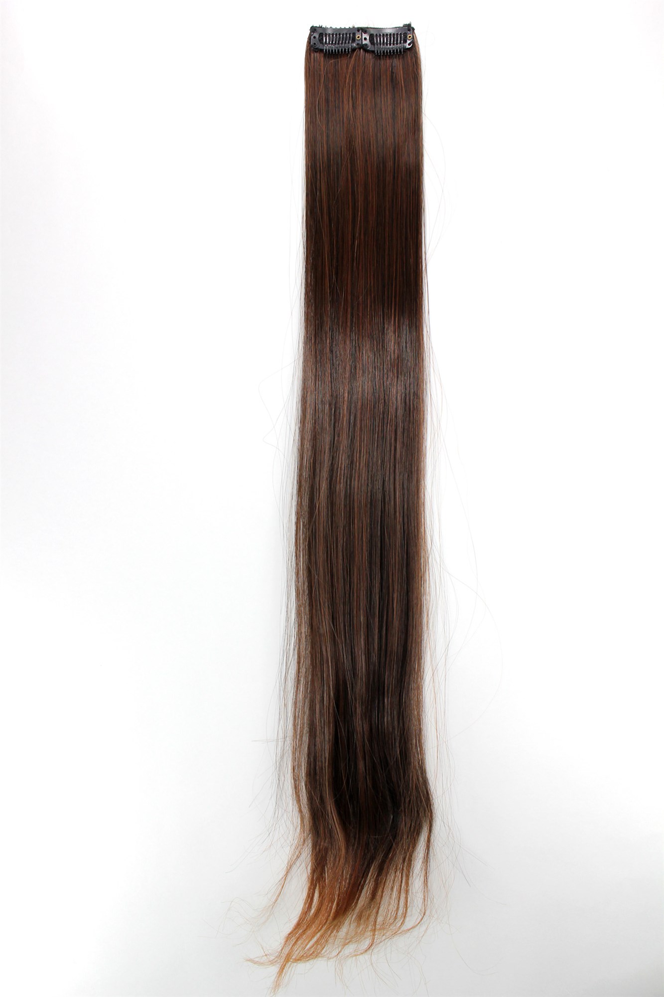 glatte Extensions Dunkel Rotbraun 63 cm lang