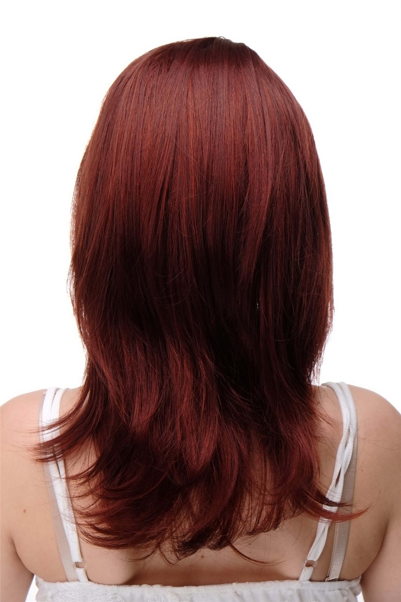 Lady wig medium length fringe parted to side straight layered brown red mix 3003, view 4, WIG ME UP: Your Perücken Online Shop Quality Wigs, Ladies, brown-red mix, straight, long