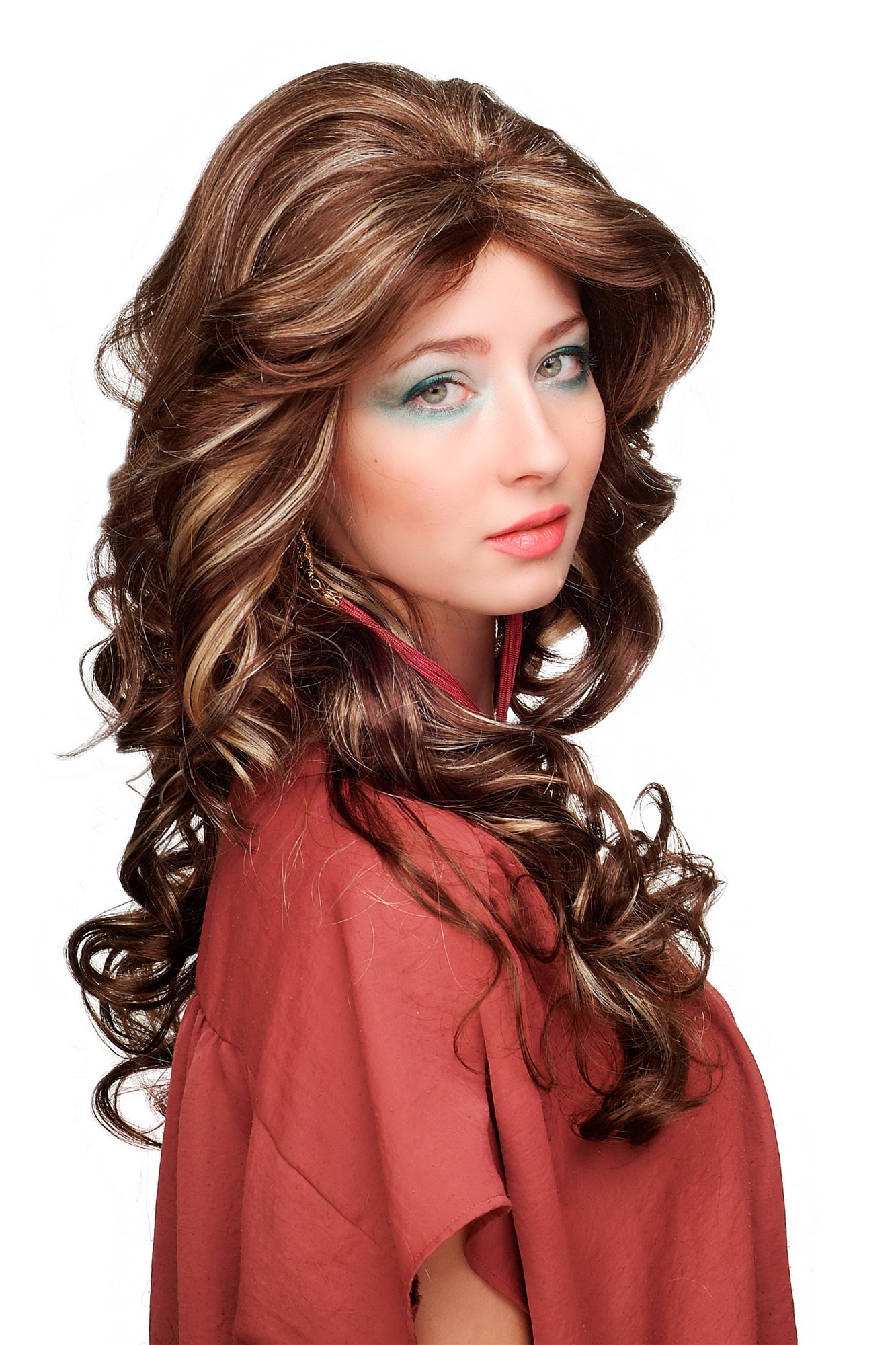 hochwertige Qualitätsperücken, Perücke Gesträhnt Diva Wellig WL-3010-6H24B, Ansicht 3, WIG ME UP: Ihr Perücken Online Shop wellige Tressen-Perücke Mittelbraun-Hellblond-Mix lange Haare für Damen