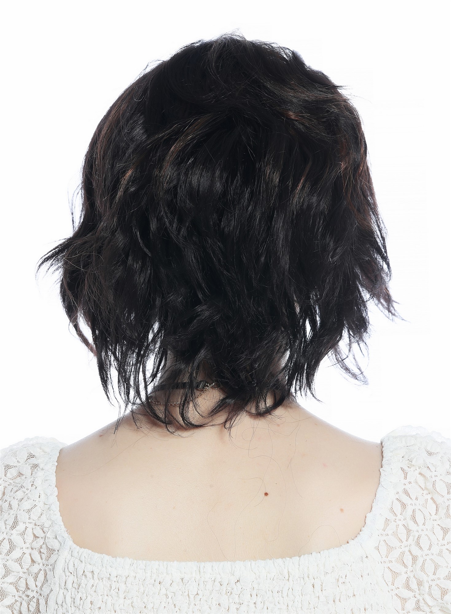 Ladies' wig women short wild wavy parting parted chestnut brown mix DW3334, view 6, WIG ME UP: Your Perücken Online Shop Quality Wigs, Ladies, chocolate brown with hazelnut highlights, wavy, shoulder-length