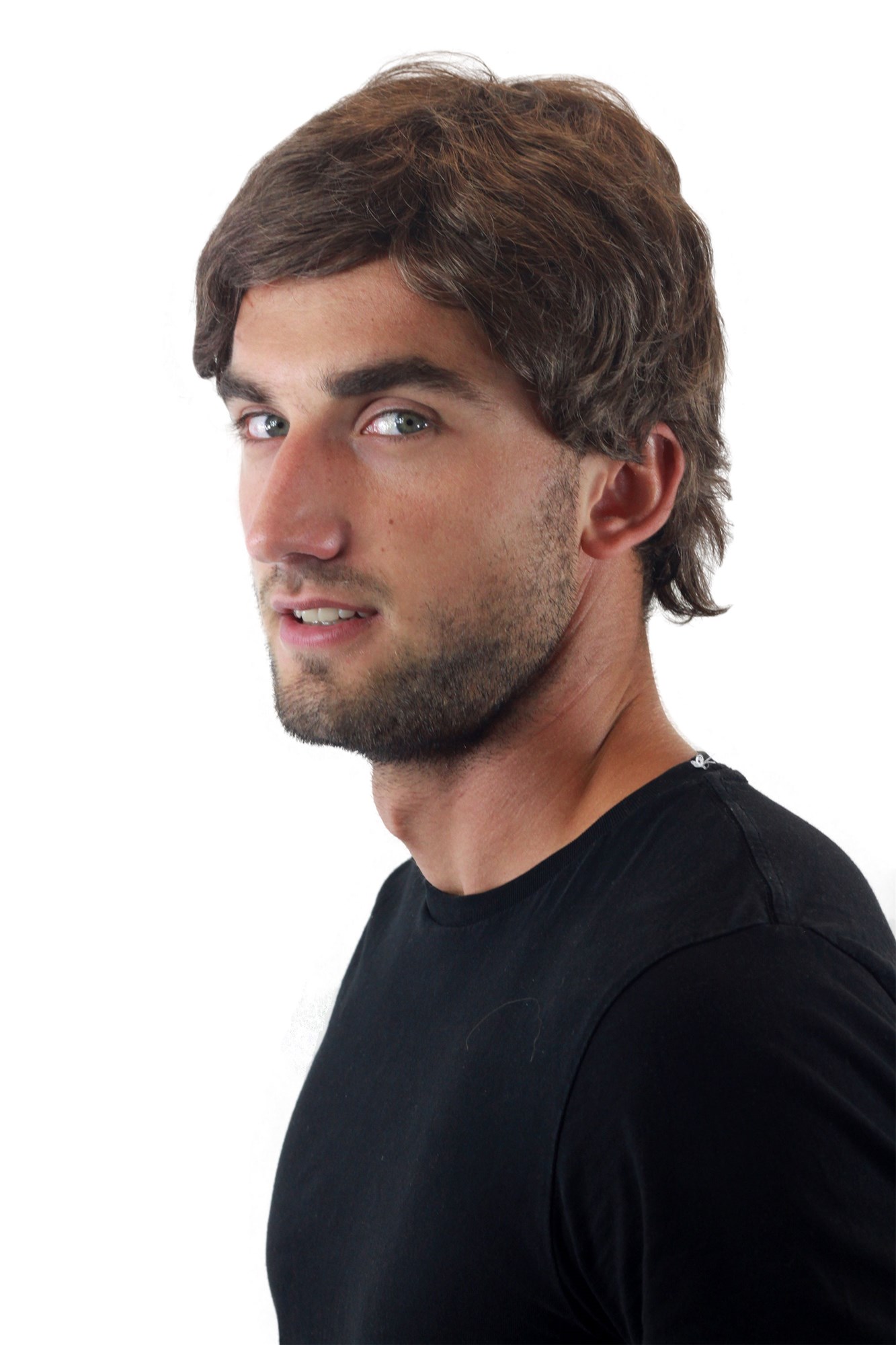 Men's Wig synthetic brown short classic confident parting GFW355A-8, view 7, WIG ME UP: Your Perücken Online Shop Quality Wigs, Men, medium blonde, straight, short