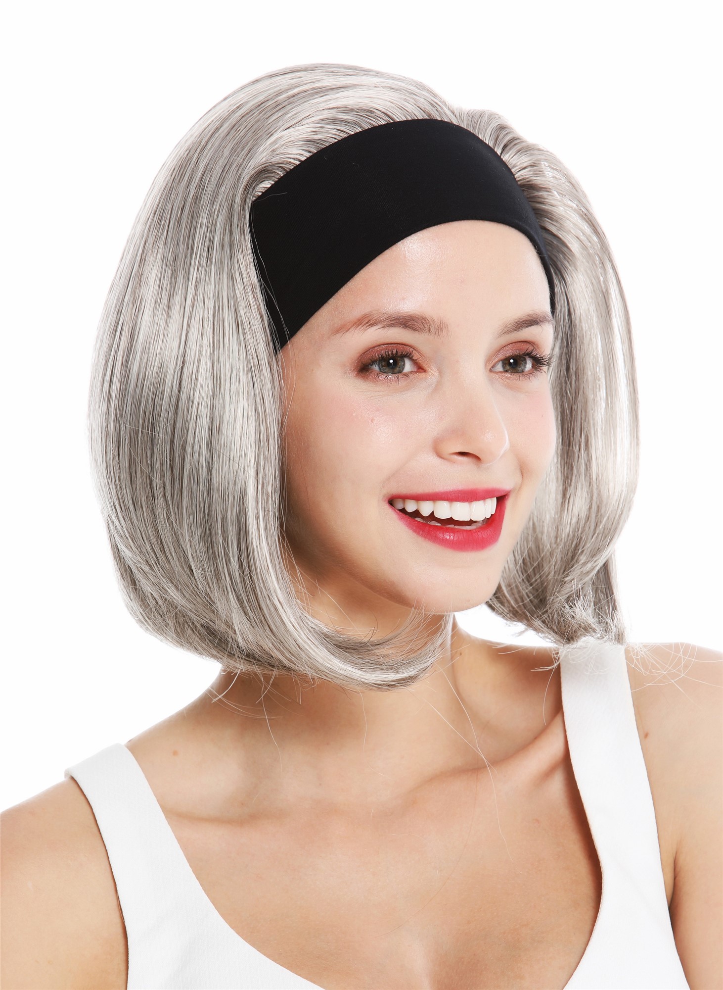 Quality Wigs, Ladies, gray-black mix, straight, short